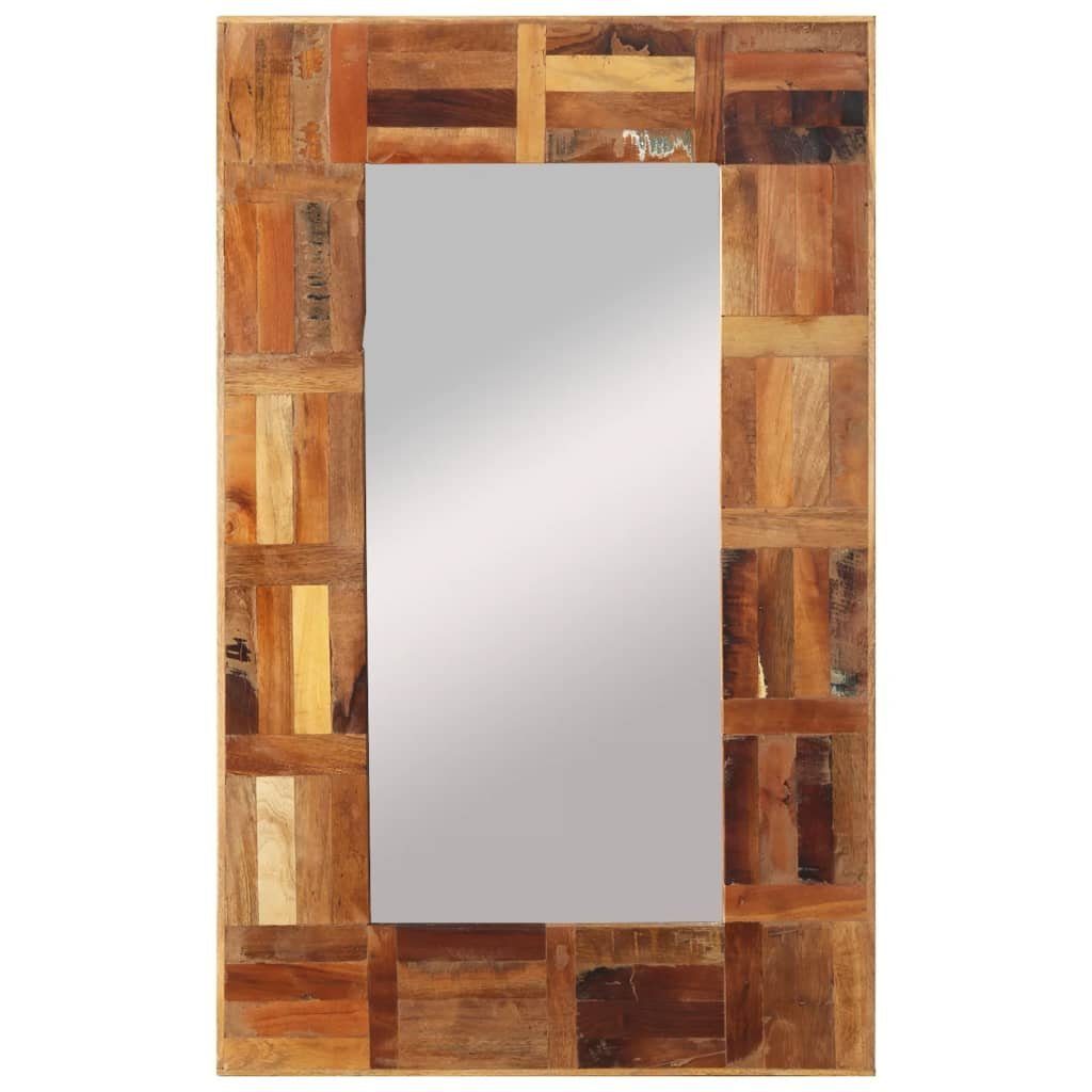 vidaXL Spiegel Wandspiegel Altholz Massiv 50x80 cm (1-St) Mehrfarbig