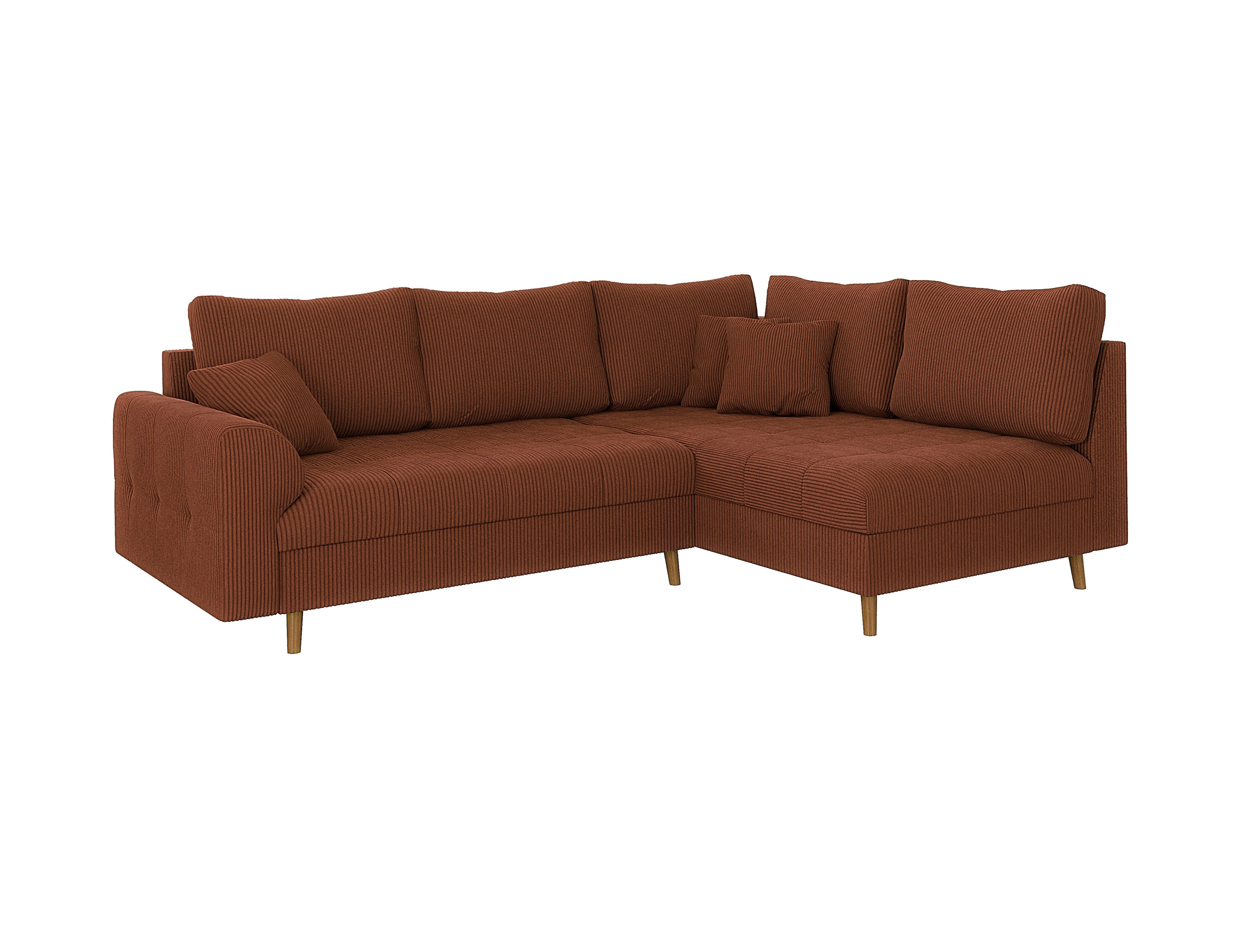 S-Style Möbel Ecksofa Zara mit Braun Holzfüßen im skandinavischen Stil aus günstig online kaufen
