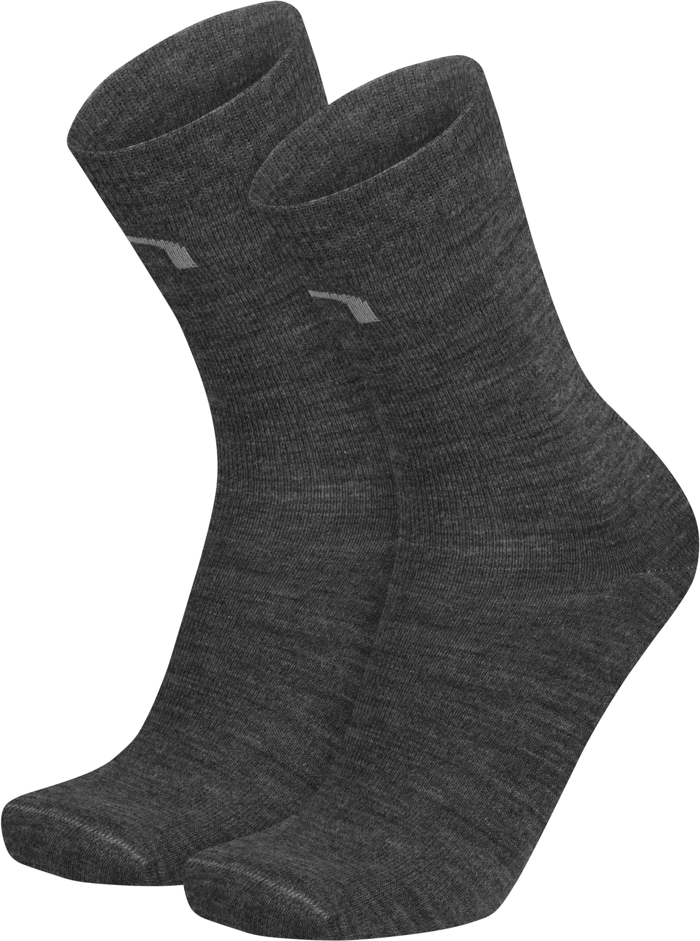 Merinowolle normani Merinowolle 2-Paar, Anthrazit (Set, 2 Businesssocke Paar) hochwertige aus Thermosocken 2