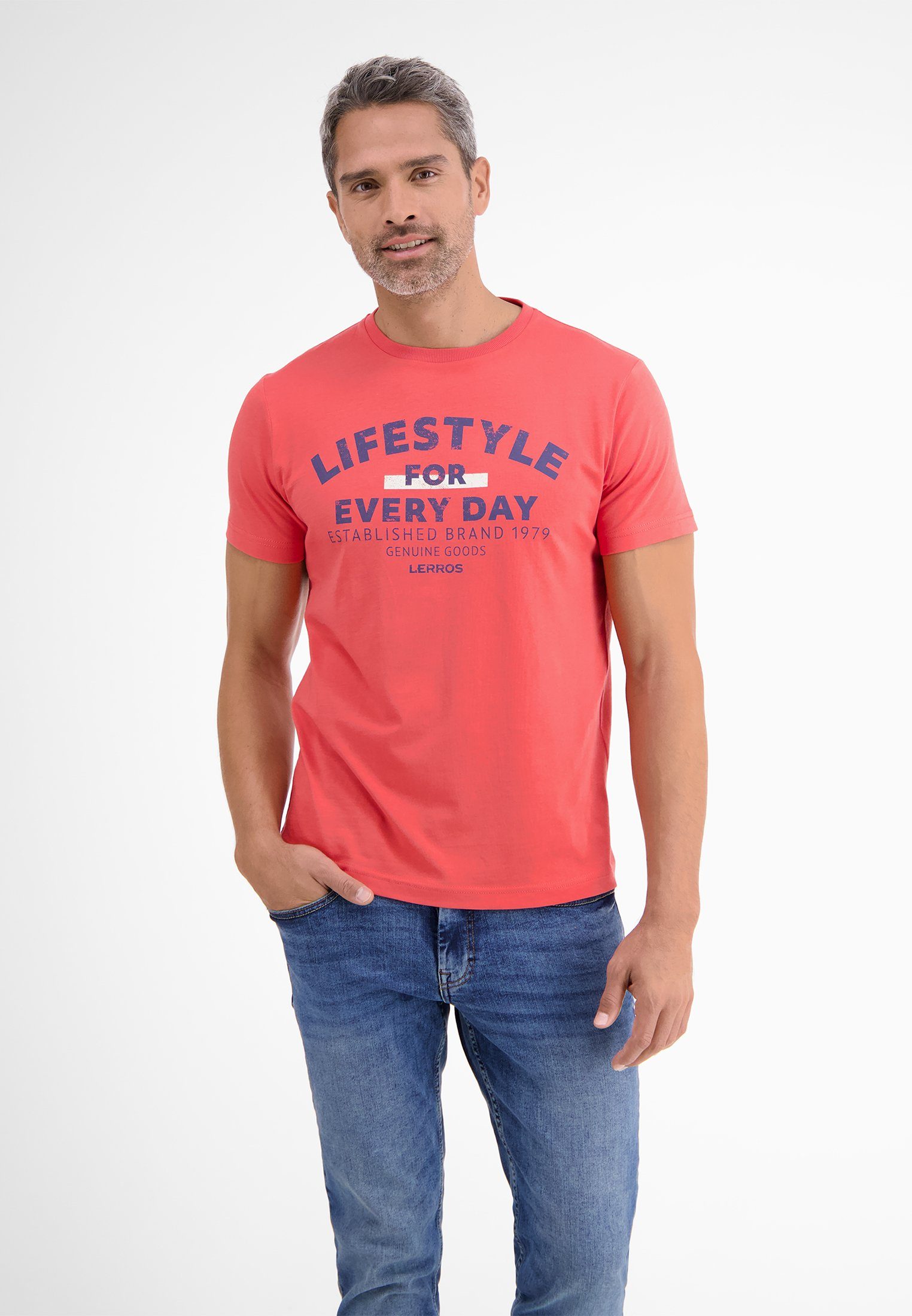 LERROS T-Shirt LERROS T-Shirt *Lifestyle for every day* HIBISCUS RED