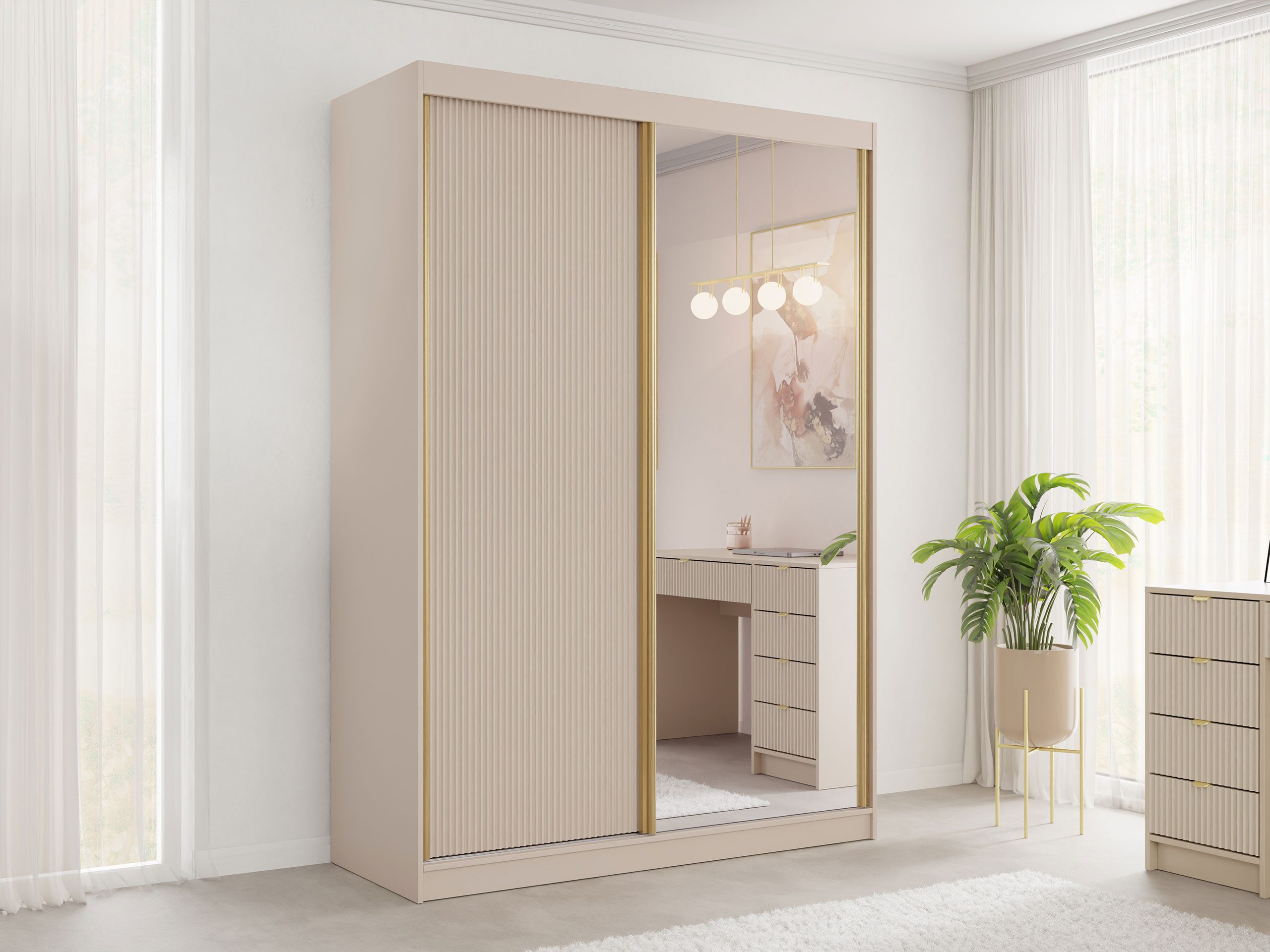 MIRJAN24 Kleiderschrank Tireno 2D (mit zwei Schiebetüren) Kleiderstange und günstig online kaufen