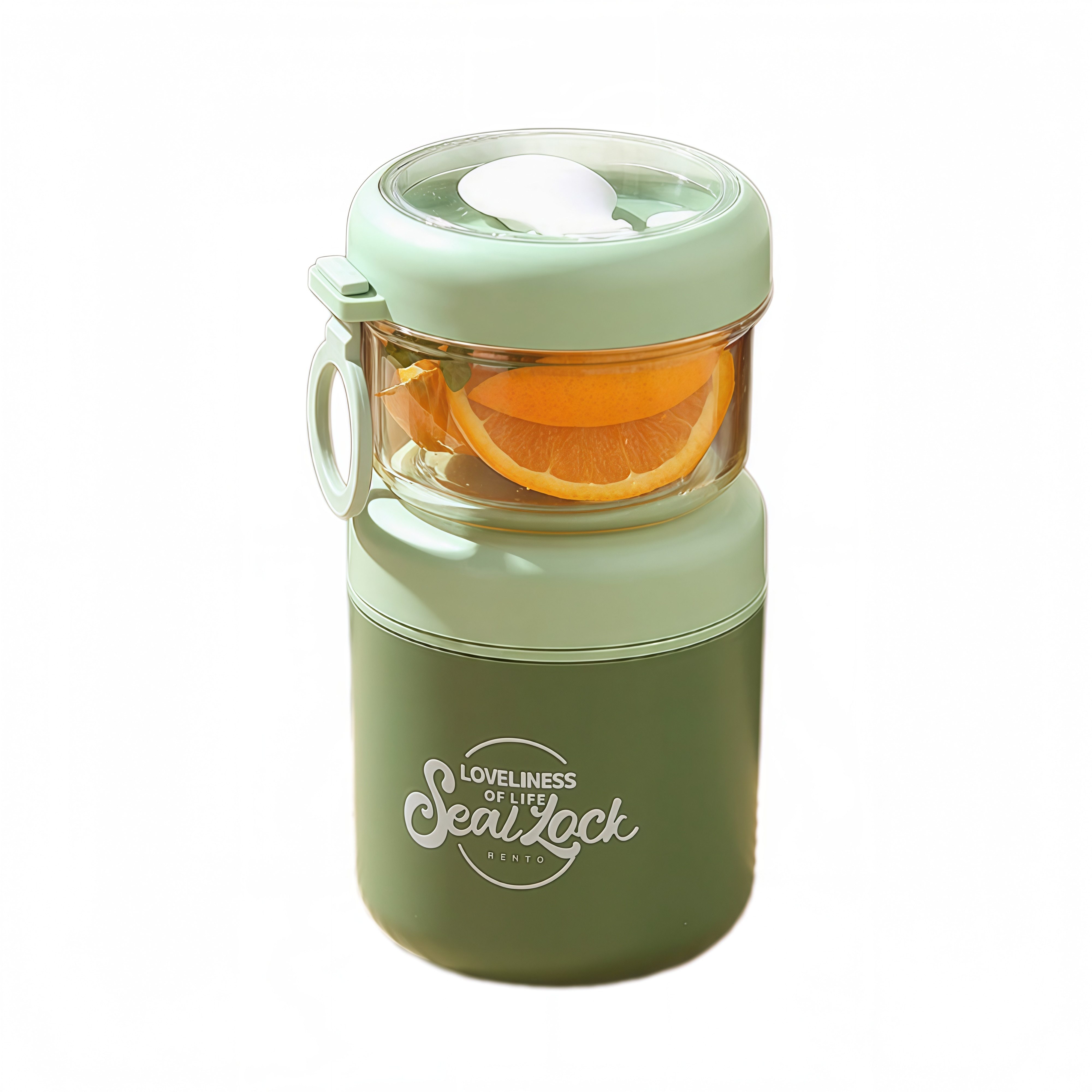 FOUORTUNATE-BEE Müslibox 2-in-1 Edelstahl Müsli- und Joghurtbecher, Mit Löffel, gefrier- und spülmaschinengeeignet, ideal für unterwegs
