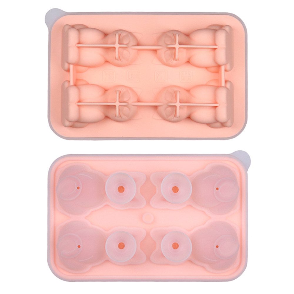 Zaewry Eiswürfelform Eiswürfelform Silikon Katze, Lustige Tier Eiswürfel Form mit Deckel, Silikonform für Whiskey & Cocktails