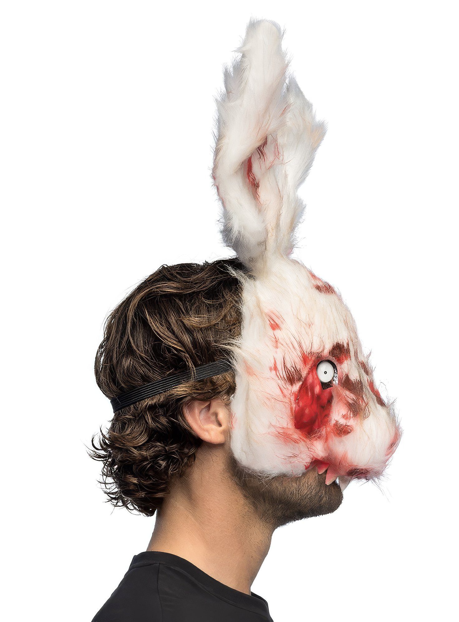 Boland Verkleidungsmaske Blutiger Hase Halbmaske aus Plüsch, Killer-Karnickel im Blutrausch