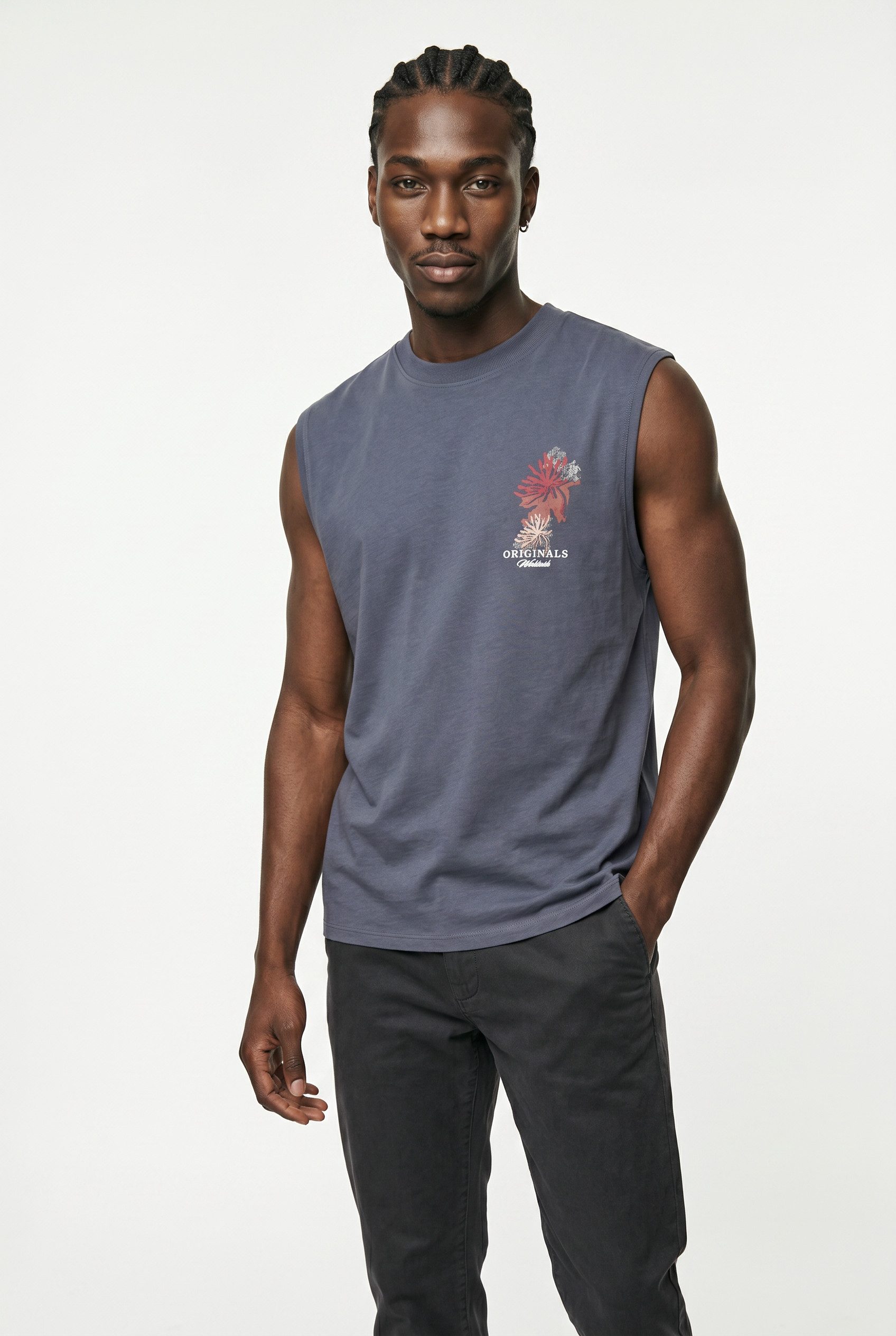 Muskelshirt JORMONTAUK GRAPHIC SL TEE CREW NECK