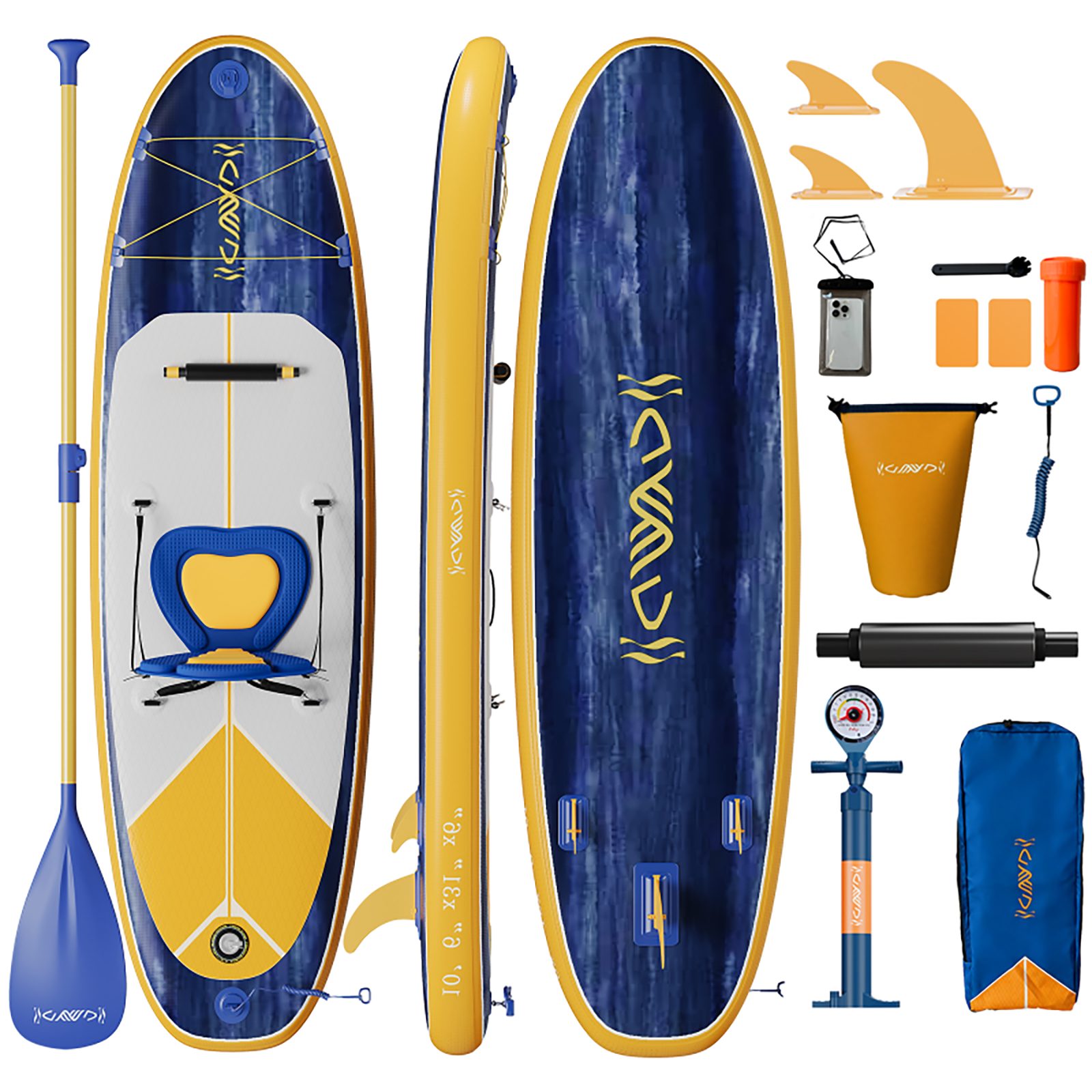 HOMALL Inflatable SUP-Board Aufblasbares Stand Up Paddle Board mit Halter, Sitz und Fußband, 320cm SUP-Board Set mit Action-Cam Halterung, Bis 130kg