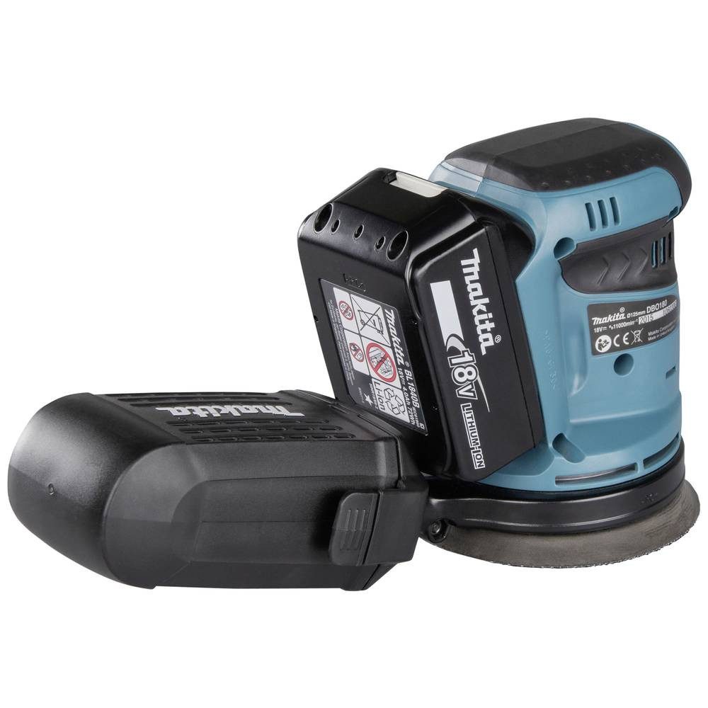 Makita Exzenterschleifer Akku-Exzenterschleifer 18V DBO180RTJ, inkl. 2. Akku, inkl. Ladegerät