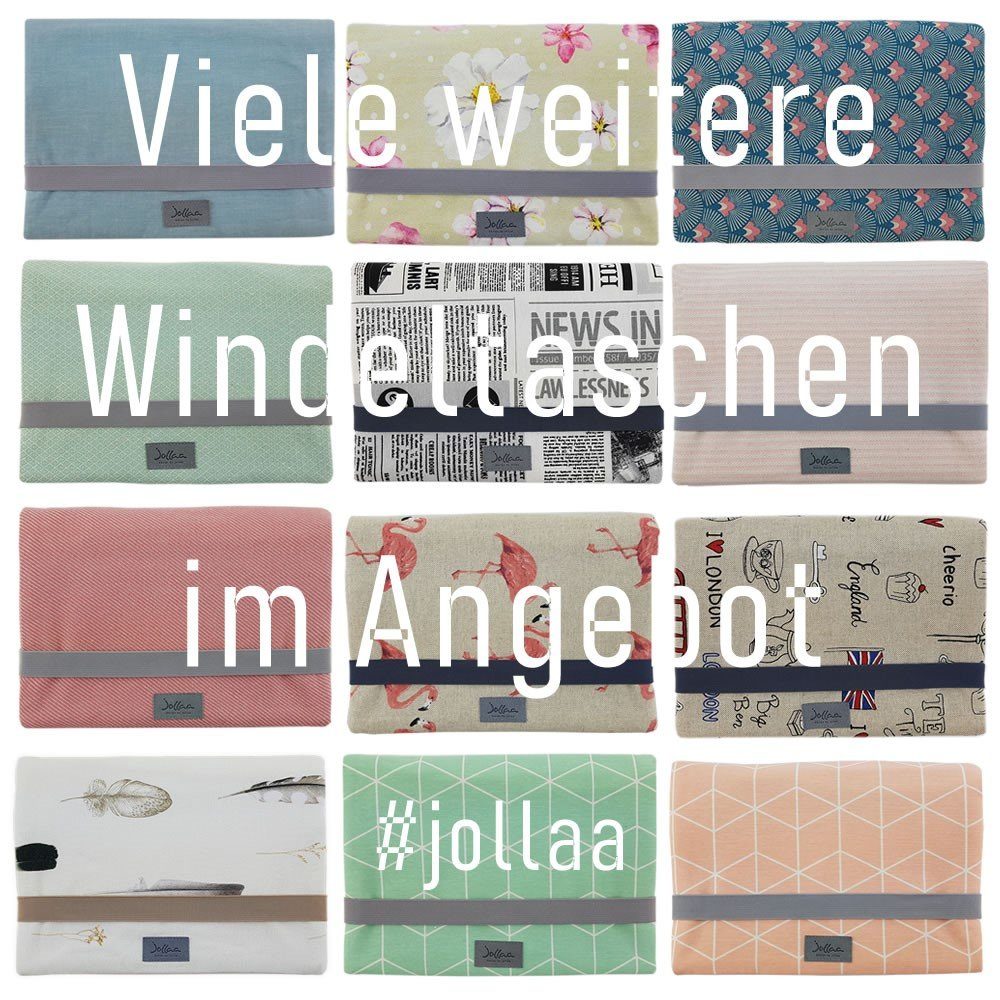 & Pusteblume Mint, Wickeltasche Windeln Windeltasche JOLLAA für Wickelmäppchen Weiss kleine & Feuchttücher,