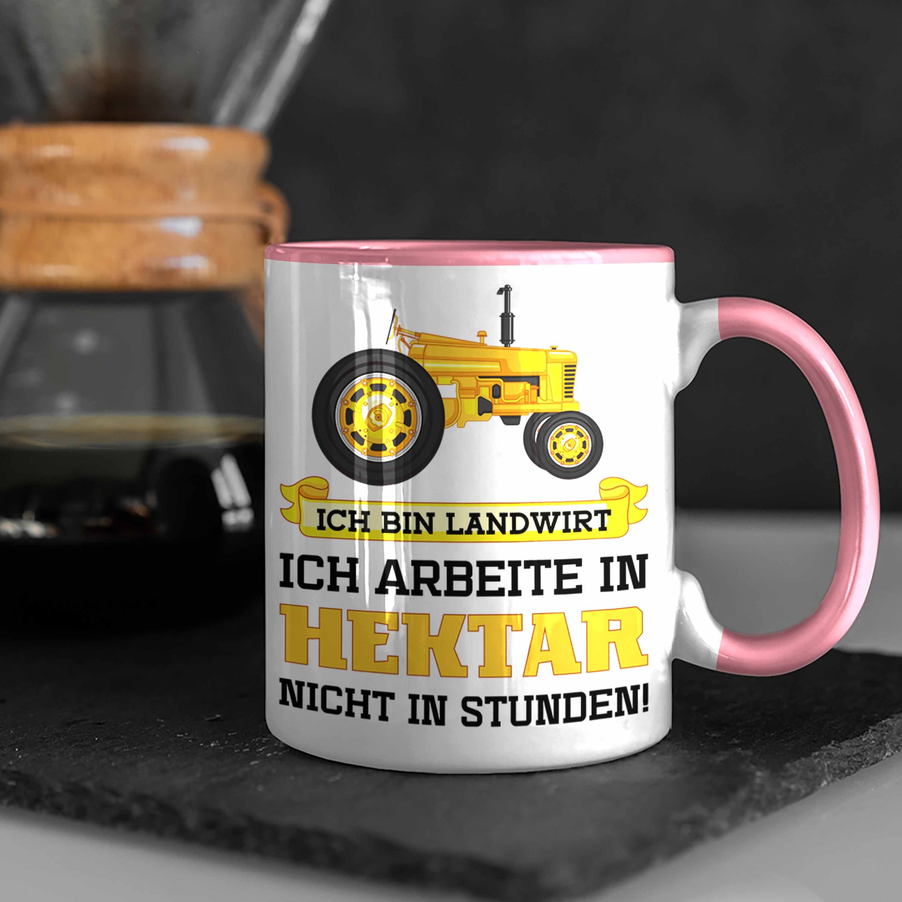 Traktor für Trendation - Trendation Männer Geschenke Tasse Tasse Geschenk Landwirt Spruch Rosa Kaffeetasse Landwirtschaft
