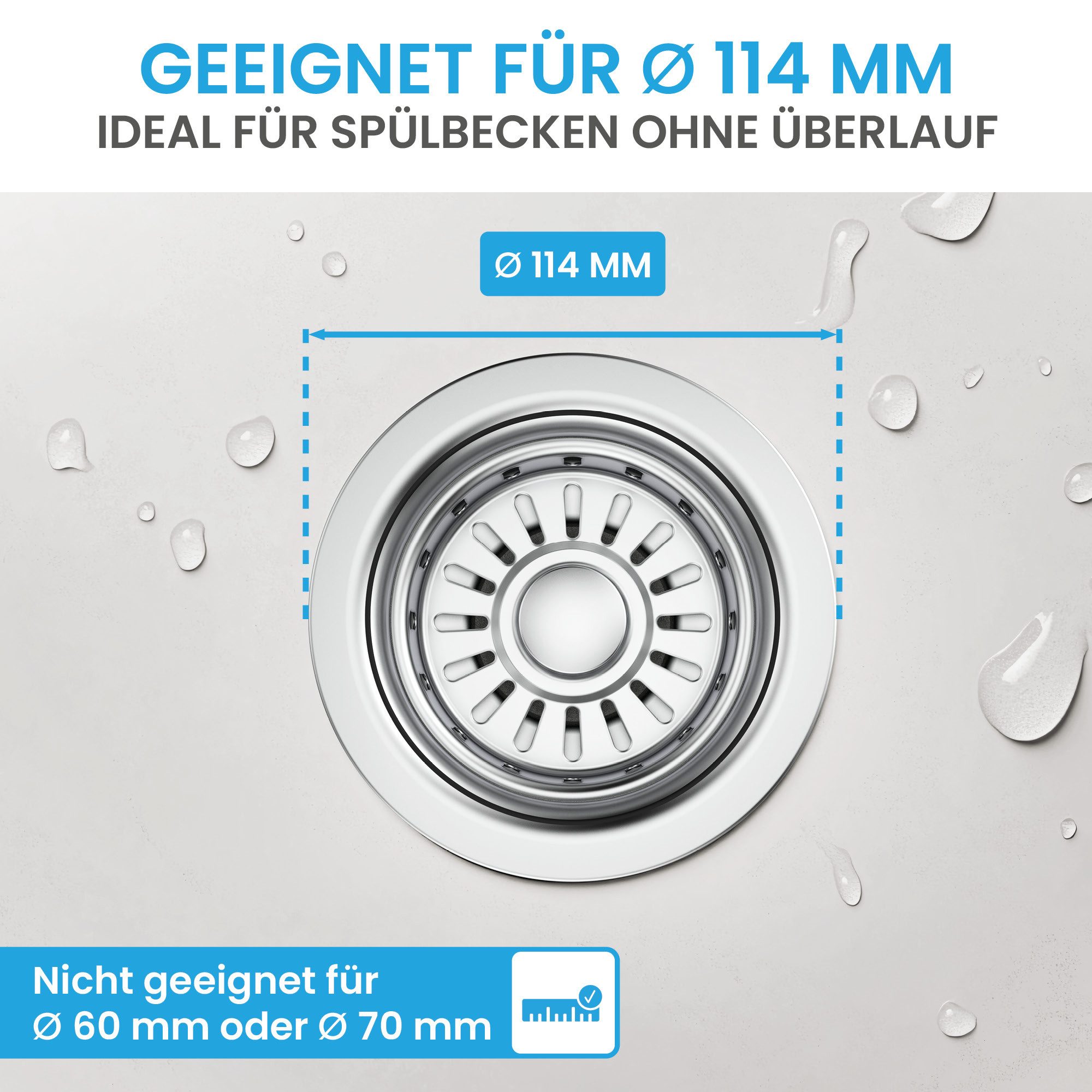 Bächlein Ablaufgarnitur Pop-up Küchenablauf, Ablaufgarnitur für Küchen-Spül günstig online kaufen