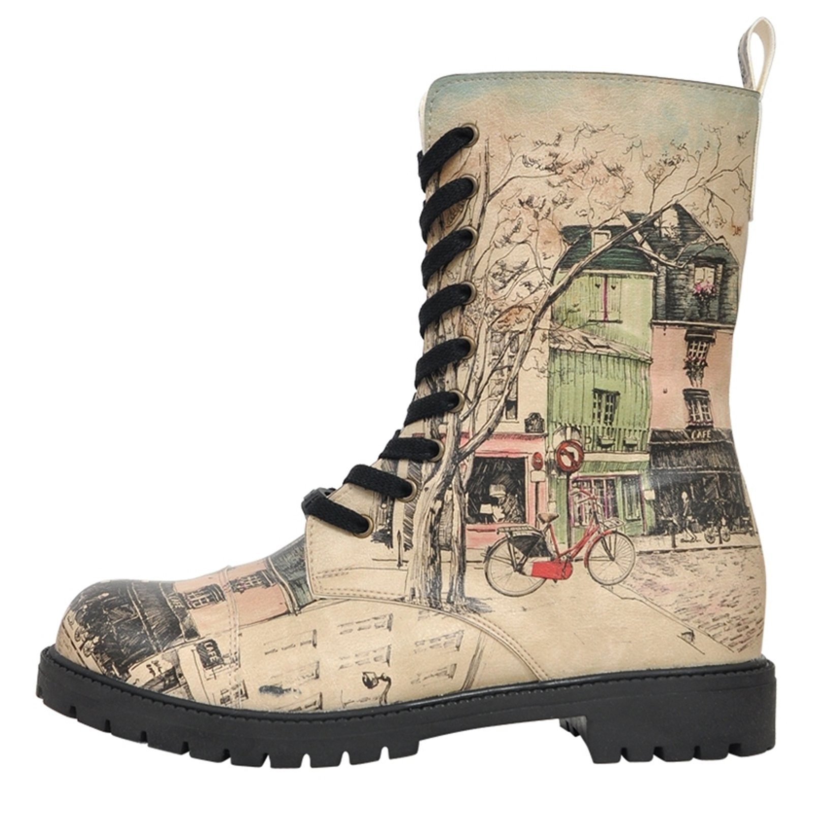 DOGO Zipsy High-Top Boots Bonjour Paris Damen Stiefeletten Schnürboots Hand günstig online kaufen