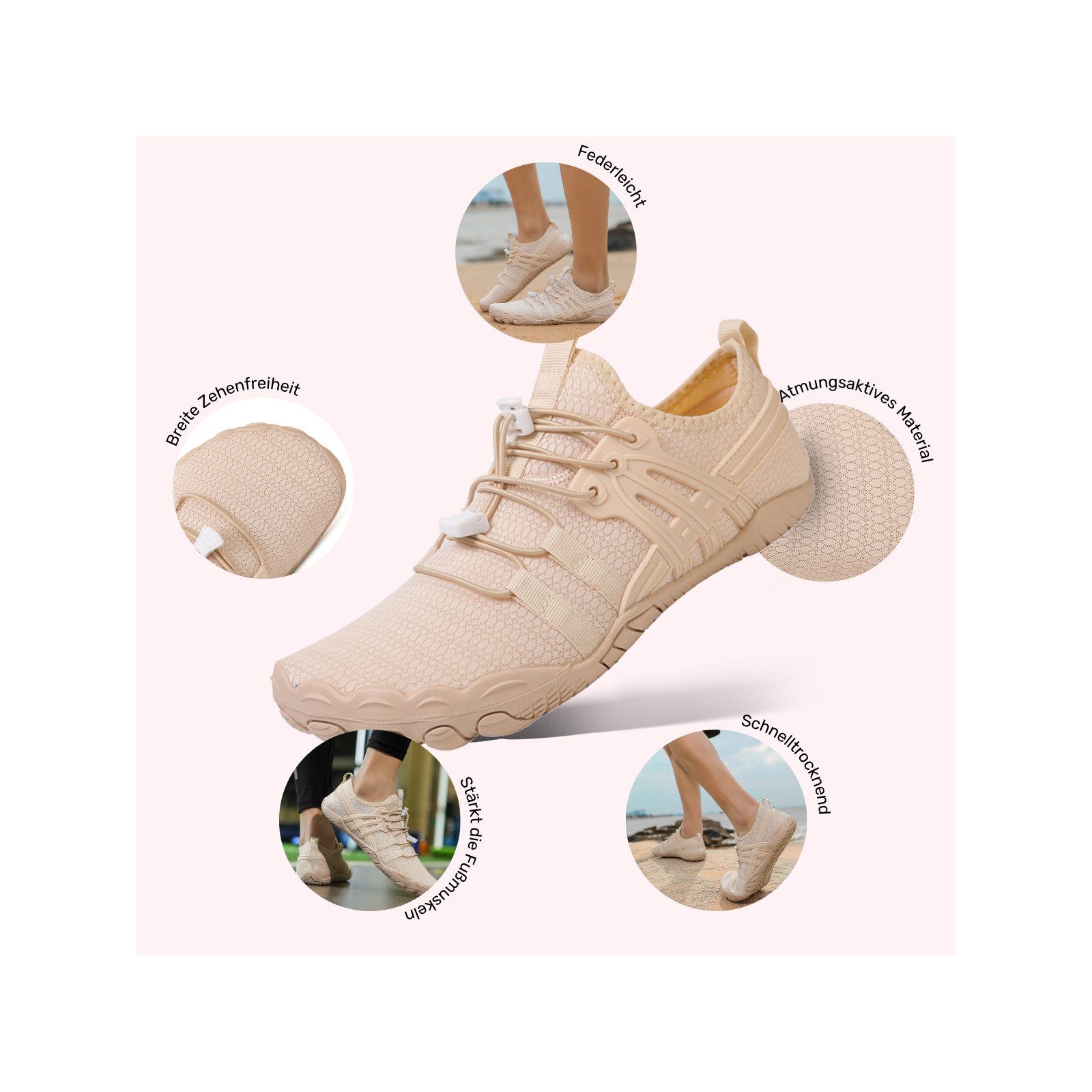 DOTALES Balancestep Barfußschuhe Damen & Herren Barfußschuhe Barfußschuh Das Original-Barfuß Sneaker, Minimalschuhe, Schnellverschluss