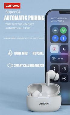 Lenovo HT05 mit Touch-Steuerung Bluetooth-Kopfhörer (True Wireless, Siri, Google Assistant, Bluetooth 5.0, kabellos, Stereo-Ohrhörer mit 250 mAh Kopfhörer-Ladehülle - Schwarz)