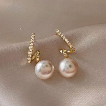 LAKKEC Paar Ohrstecker Perlen ohrringe Damenschmuck Braut Ohrringe Hochzeit Perlenohrringe