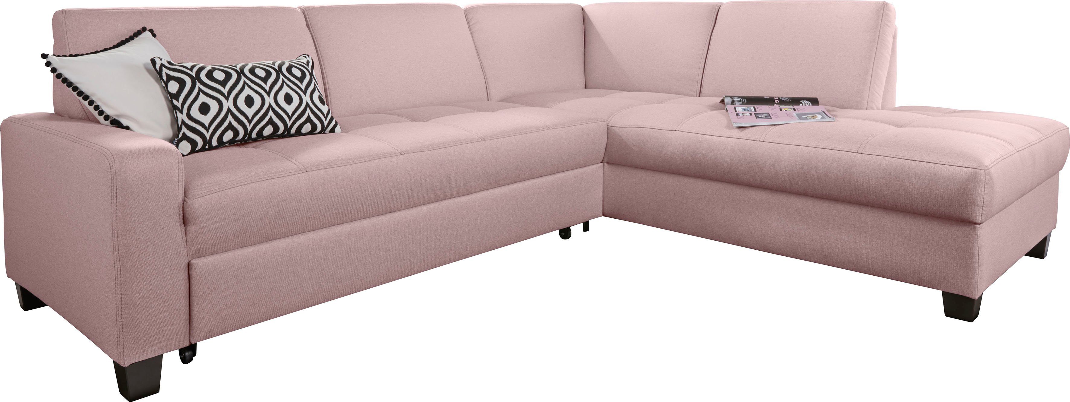 DOMO collection Ecksofa "Florentina zeitlos und elegant, Sitznähte als Desi günstig online kaufen