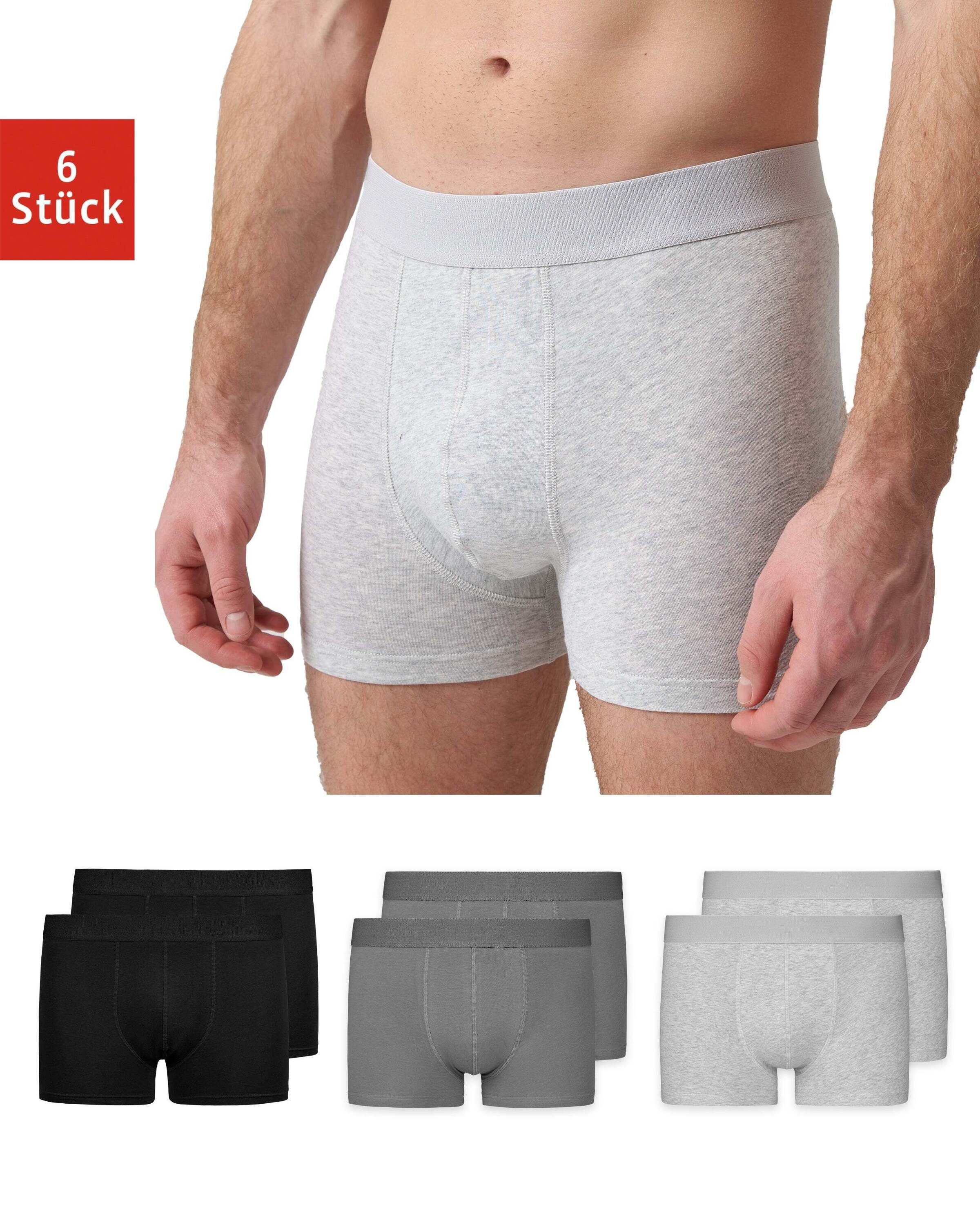 SNOCKS Boxershorts Enge Pants Herren Unterhose ohne Logo (6-St) aus Bio-Baumwolle, ohne kratzenden Zettel