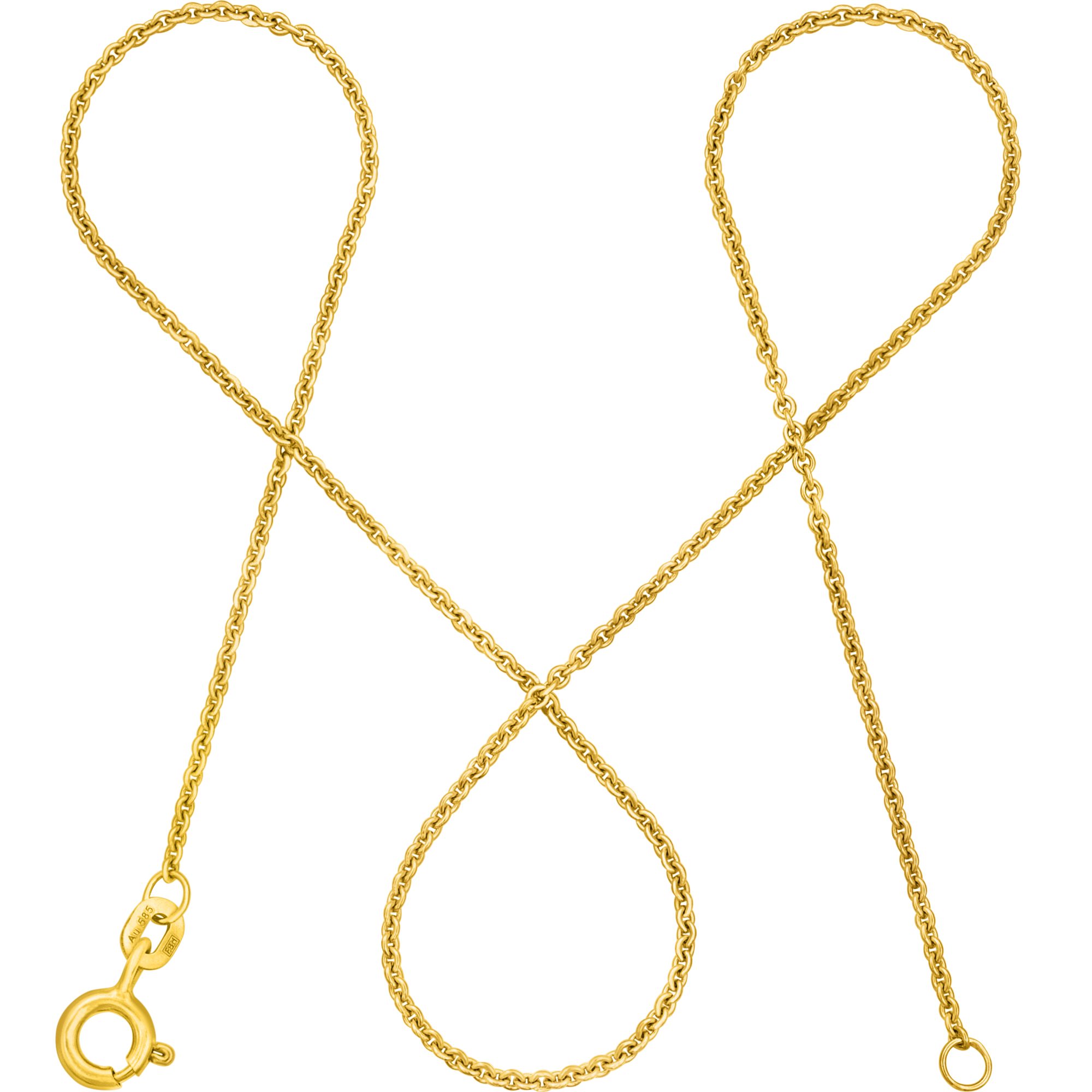 modabilé Goldkette Ankerkette DELICATE Rund 1,3mm 585 Gold, Halskette  Damen, Damenkette dezent, Kette, Made in Germany