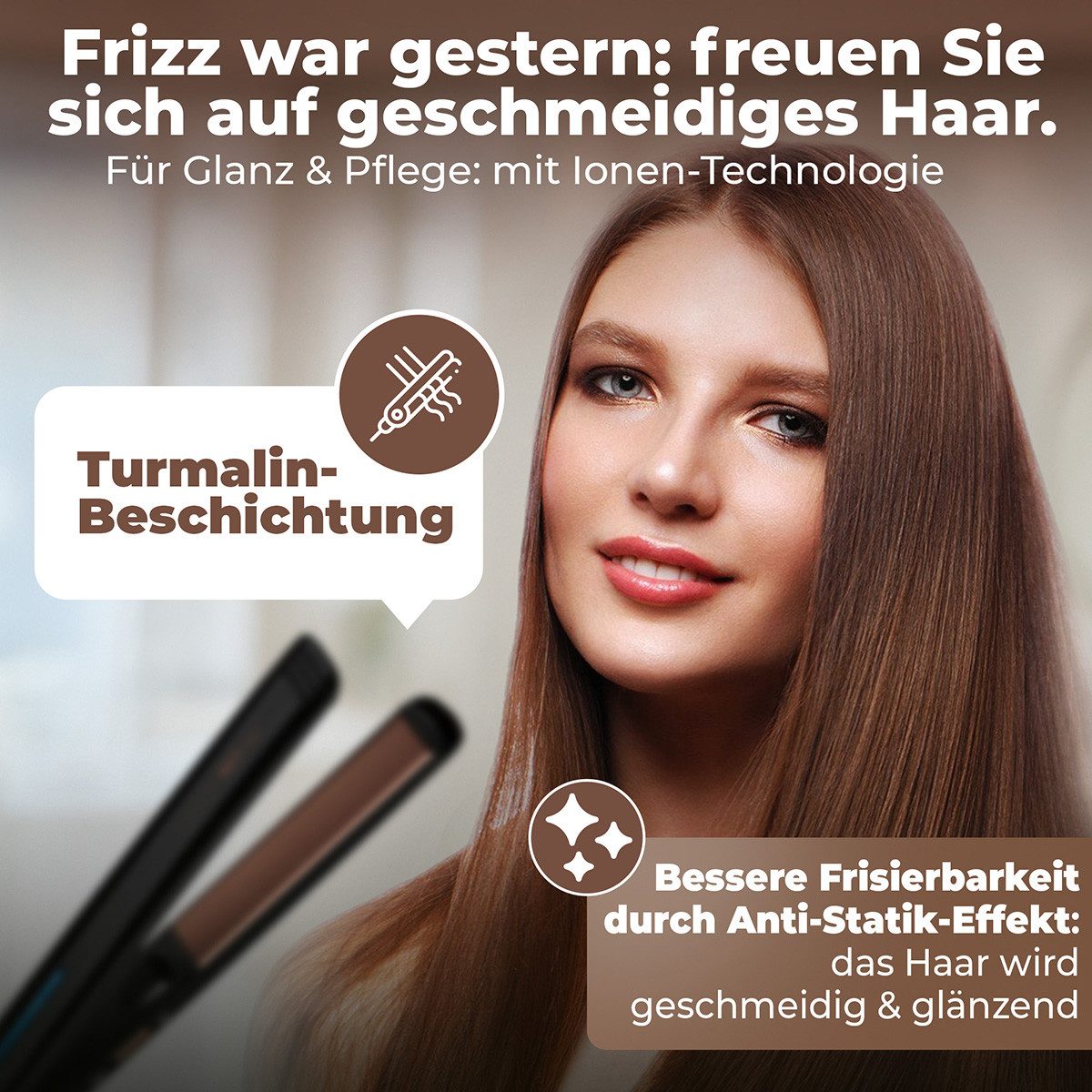 CLATRONIC Haarglättbürste HC 3660, Glätteisen mit Ionisierungsfunktion