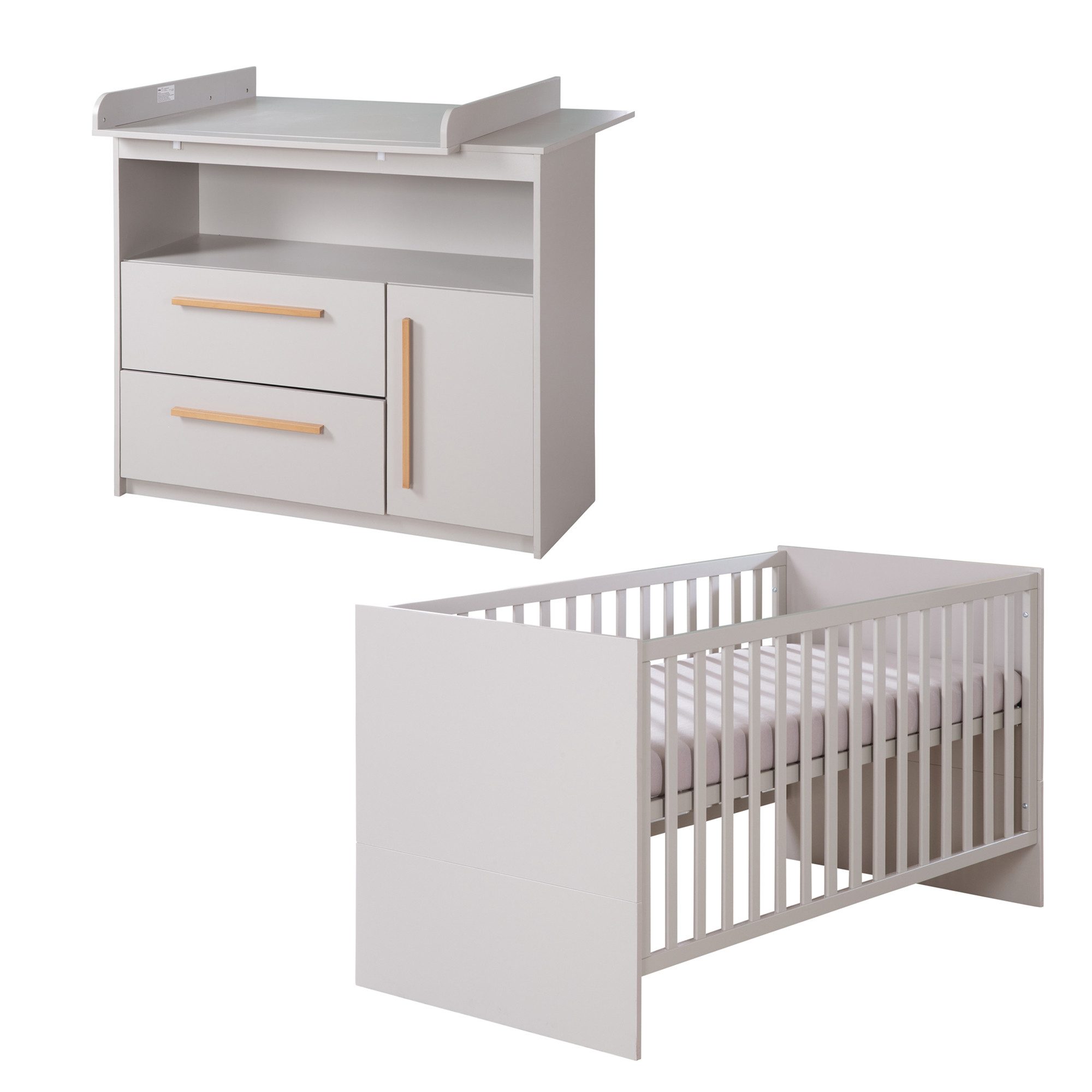 roba® Babymöbel-Set Lea - modernes schlichtes Babyzimmer Set aus Holz, (2-t günstig online kaufen