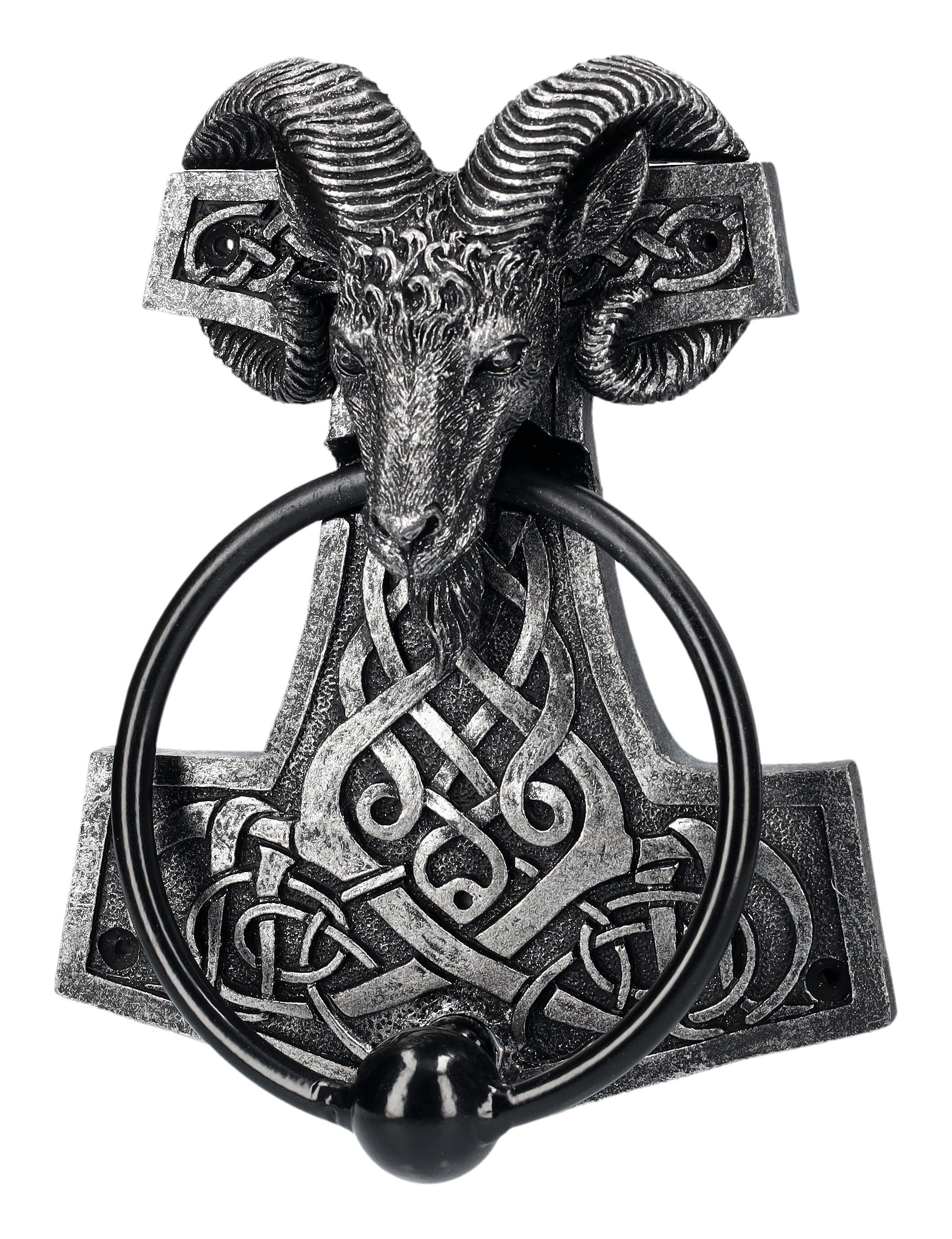 Figuren Shop GmbH Dekoobjekt Türklopfer Wikinger - Thors Hammer Widder - My günstig online kaufen