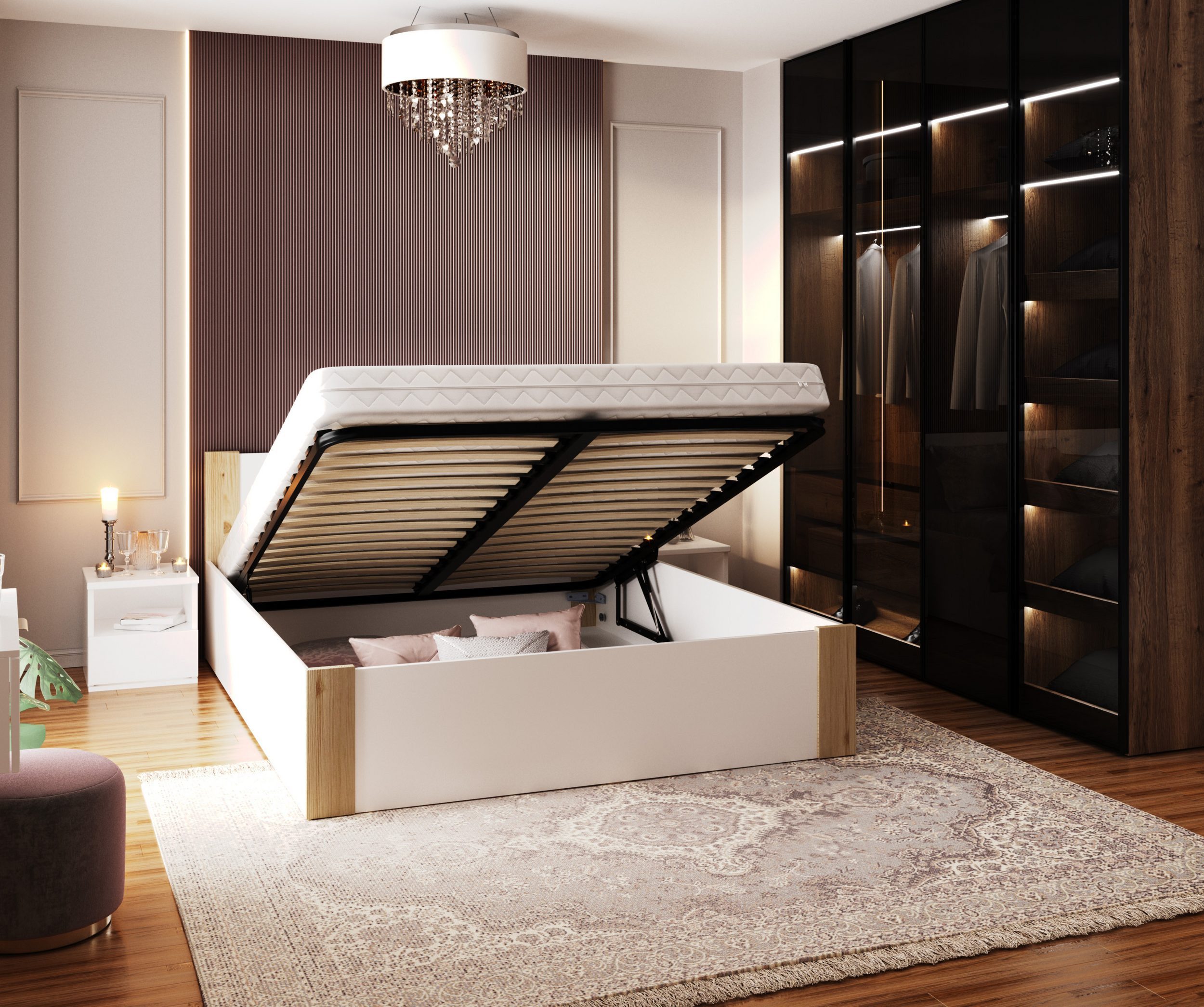 thematys Stauraumbett mit Bettkasten und Lattenrost 120x200, 140x200, 160x2 günstig online kaufen