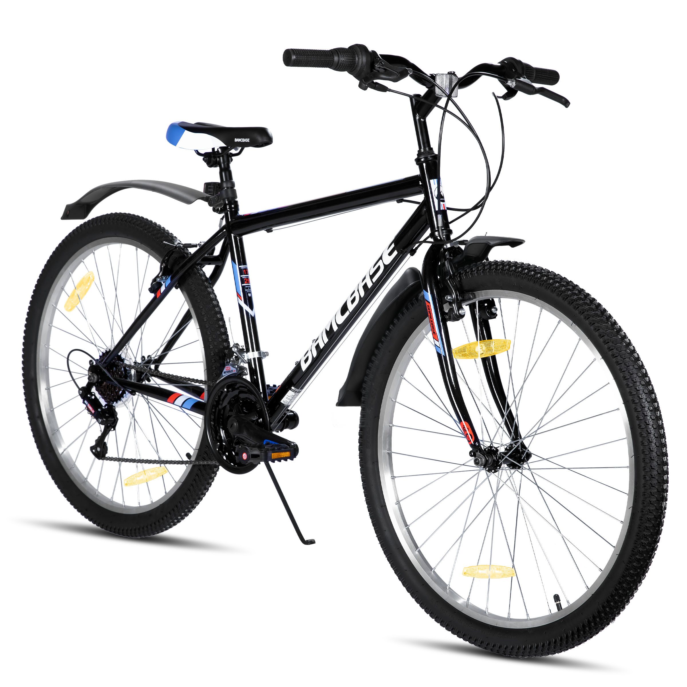 HILAND Mountainbike 24 26 Zoll MTB Fahrrad für Jugendliche & Erwachsene, Studentenpendeln, mit Doppel-V-Bremse, 18-Gang, High Carbon Stahlrahmen