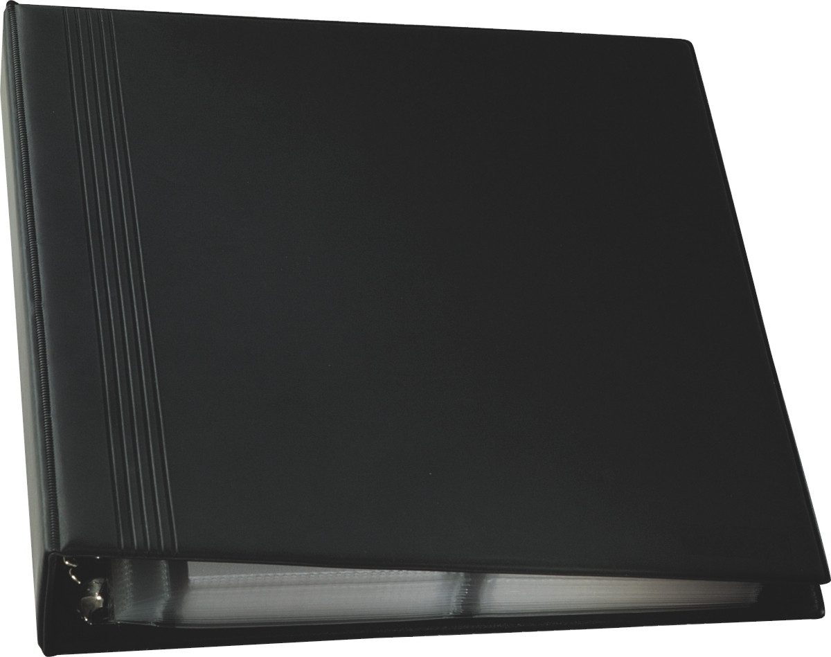 Sigel Visitenkartenhülle Visitenkarten-Ringbuch zweireihig A4 schwarz/matt Register A-Z für 400