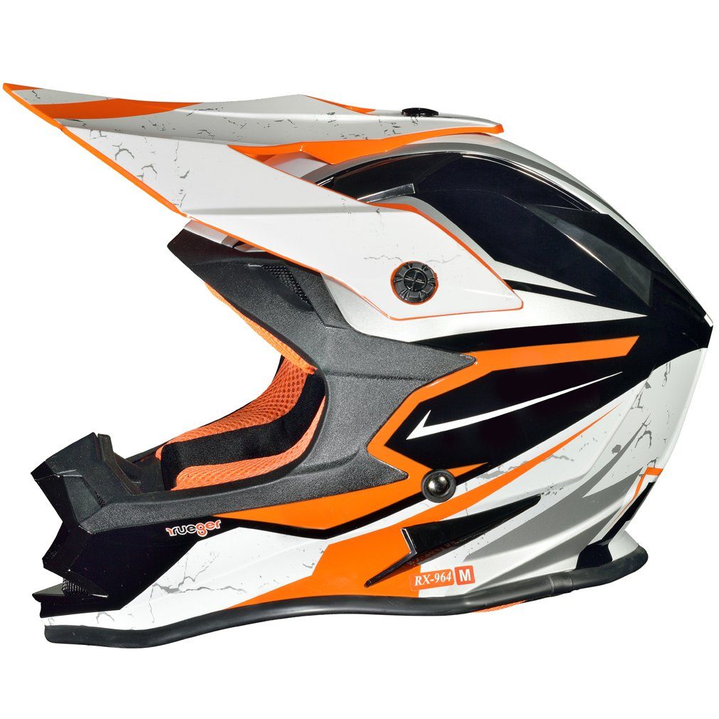 rueger-helmets Motorradhelm Crosshelme Endurohelm Kinderhelme Quad Trial Kinder Helm ruegerRX-964 Light Orange XL