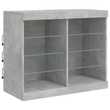 vidaXL Sideboard Sideboard mit LED-Leuchten Betongrau 81x37x67 cm (1 St)