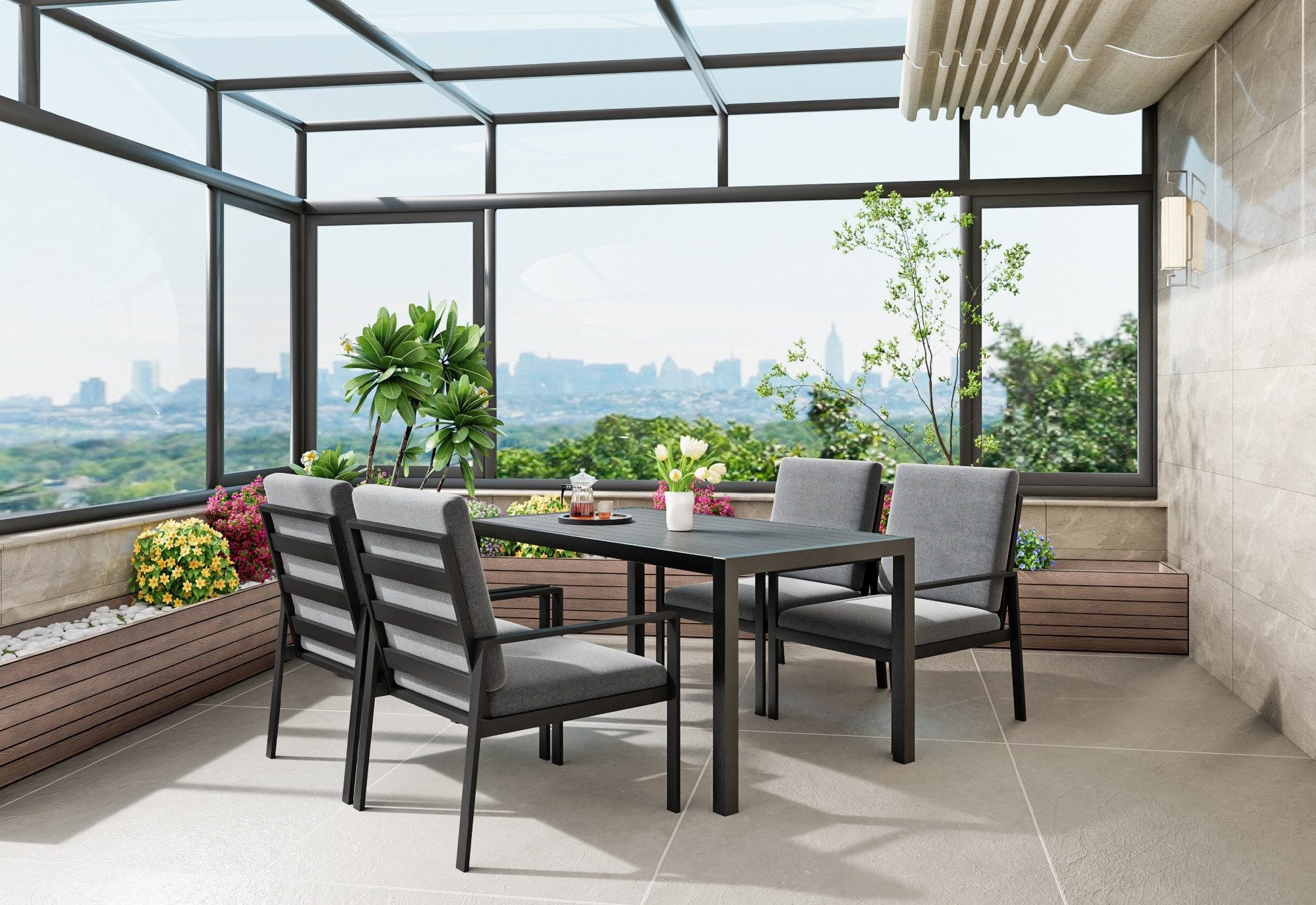 MeXo Gartenlounge-Set Gartenmöbel Set aus Aluminium günstig online kaufen