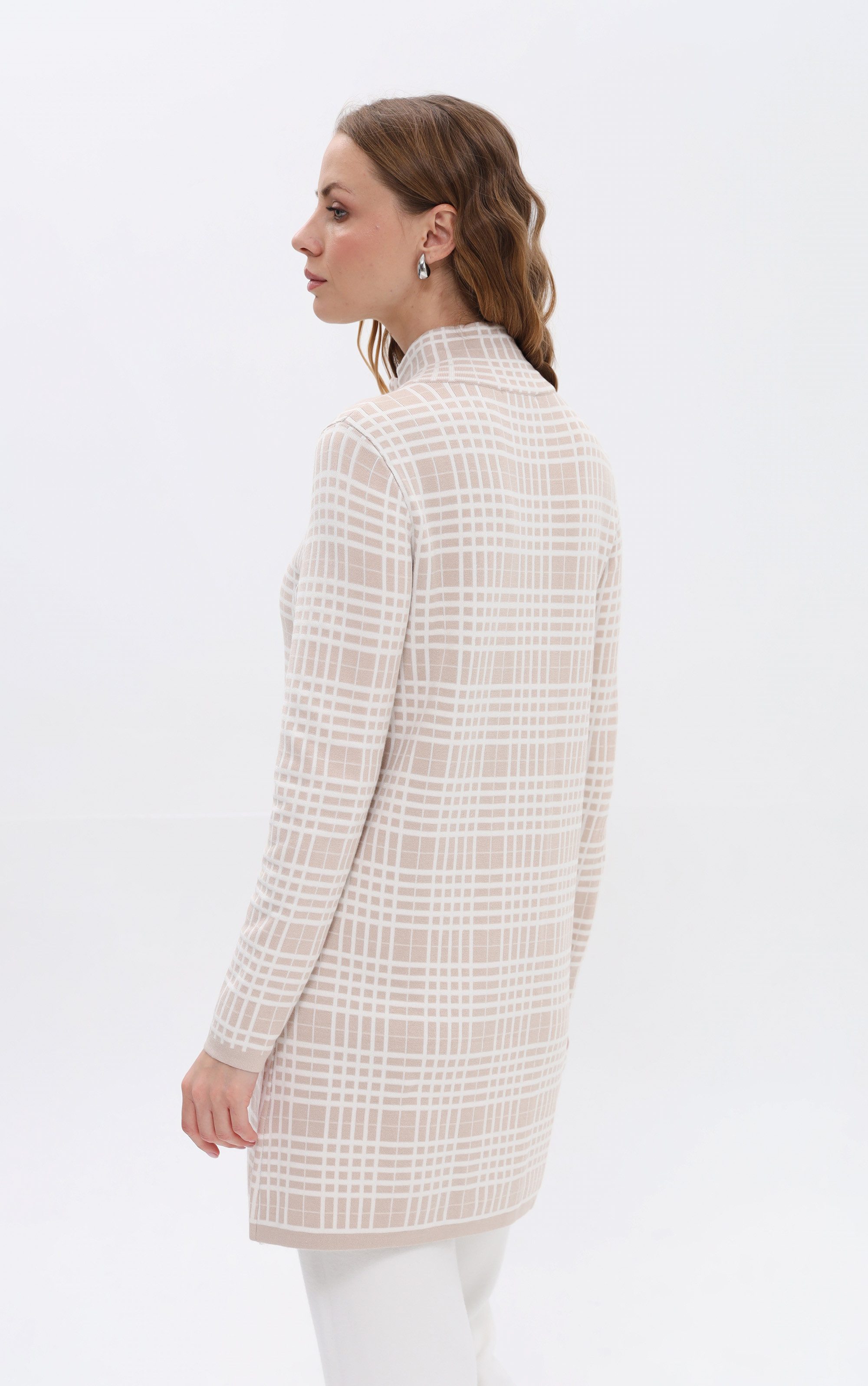 Passioni Strickmantel mit Karo-Muster günstig online kaufen