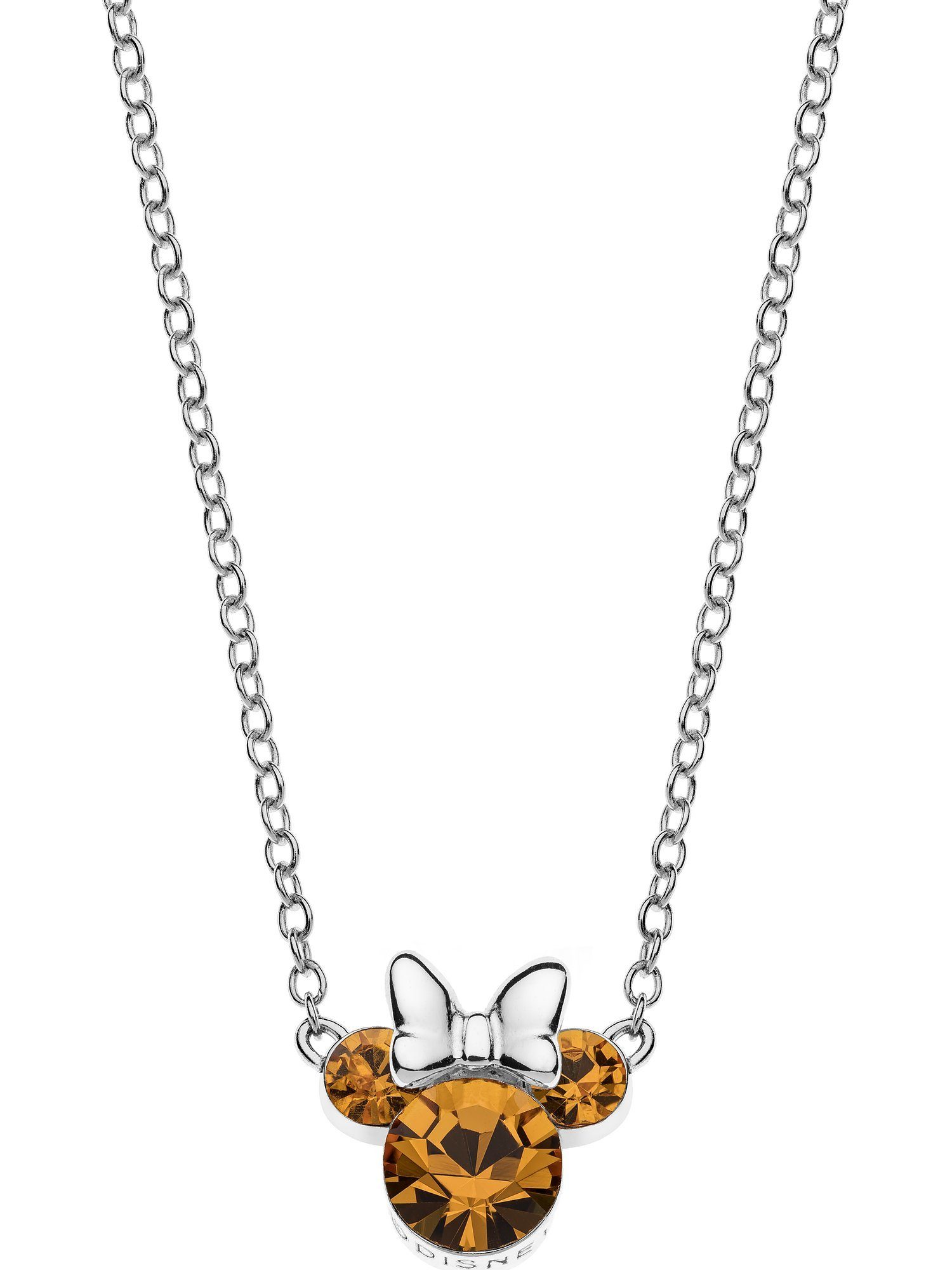 DISNEY Jewelry Collier Disney Mädchen-Kinderkette 925er Silber 1 Kristall orange