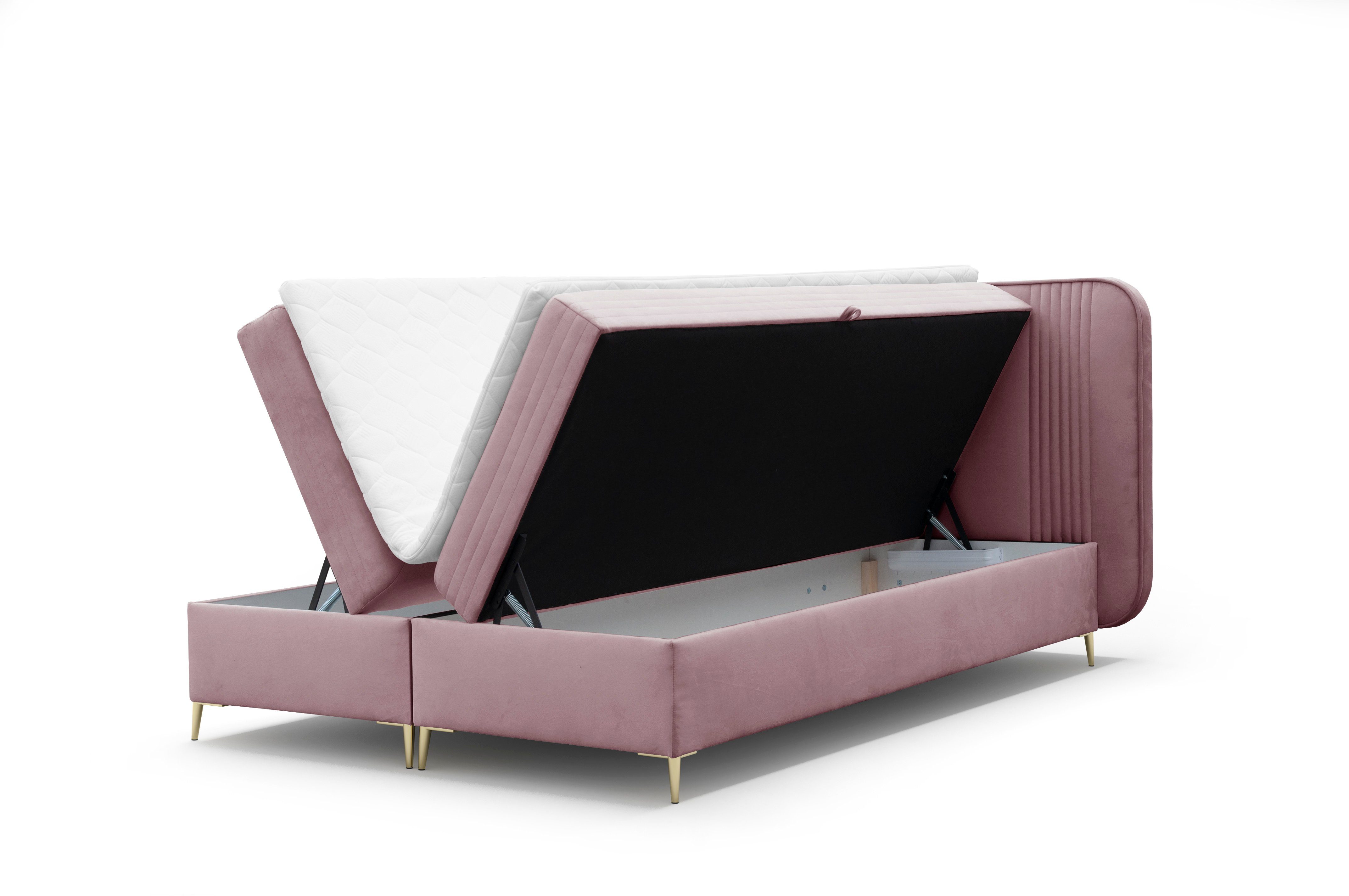 AN FURNITURE STORE Boxspringbett GOLDFLAIR, inkl. Bettkasten und Topper