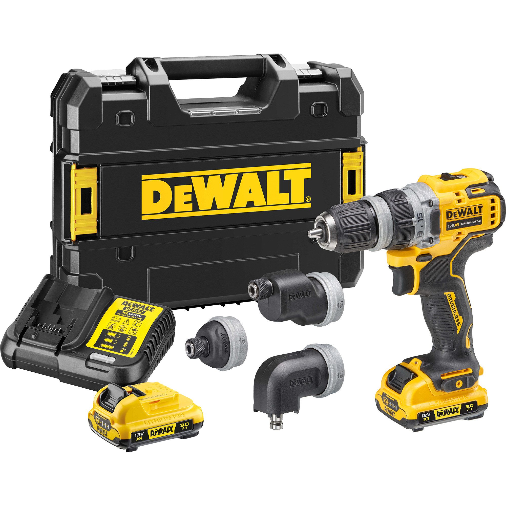 DeWalt Bohrmaschine DEWALT Akku-Bohrschrauber DCD703L2T, 12Volt, (2x