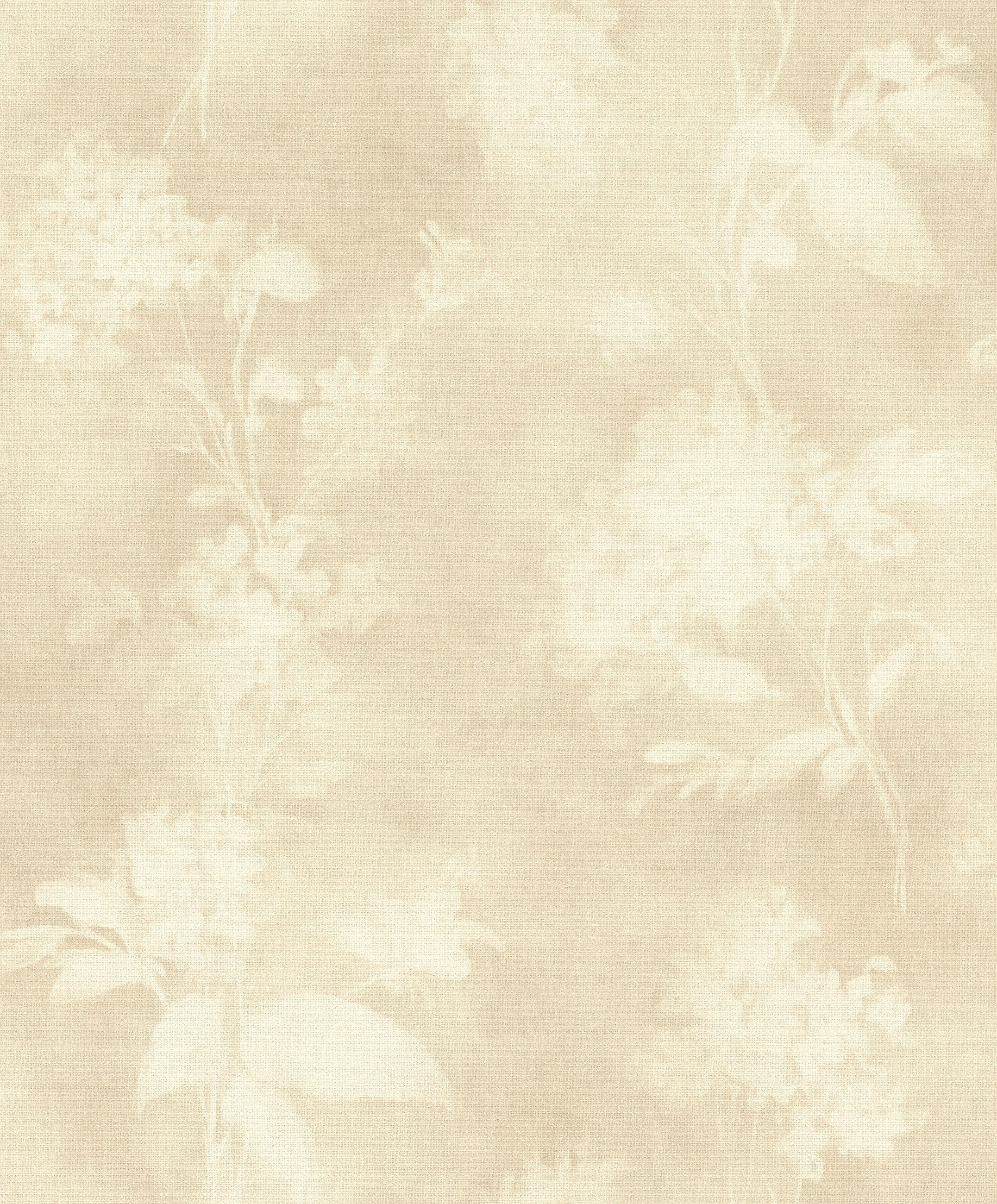 Rasch Vliestapete Pflanzen, Blumen & Blüten in Aquarelloptik - Vinyltapete Beige Creme, floral, glänzend, Aquarelloptik, (1 Rolle, 1 St., Kollektion 'Florentine IV' - 10,05 m x 0,53 m), Lichtbeständige Farben - Feucht abwischbar - Restlost abziehbar