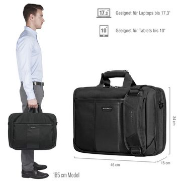 Everki Laptoptasche Versa EKB427BK17 Notebook Tasche (25 l, Extra geräumige Fächer), Organizer-Panel / Laptop-Ecken-Schutz-System / Schwarz
