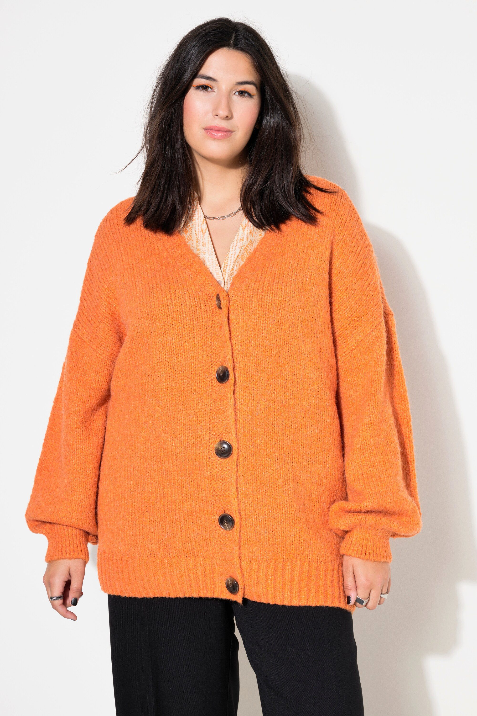 Studio Untold Strickjacke Strickjacke oversized V-Ausschnitt