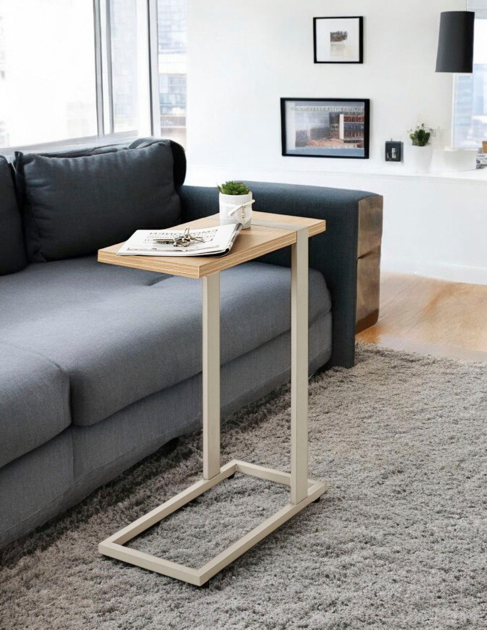 HAKU Beistelltisch Sofatisch, Wohnzimmertisch (1-St), rechteckig - aus Holzwerkstoff Braun B/T/H 24/49/64 cm