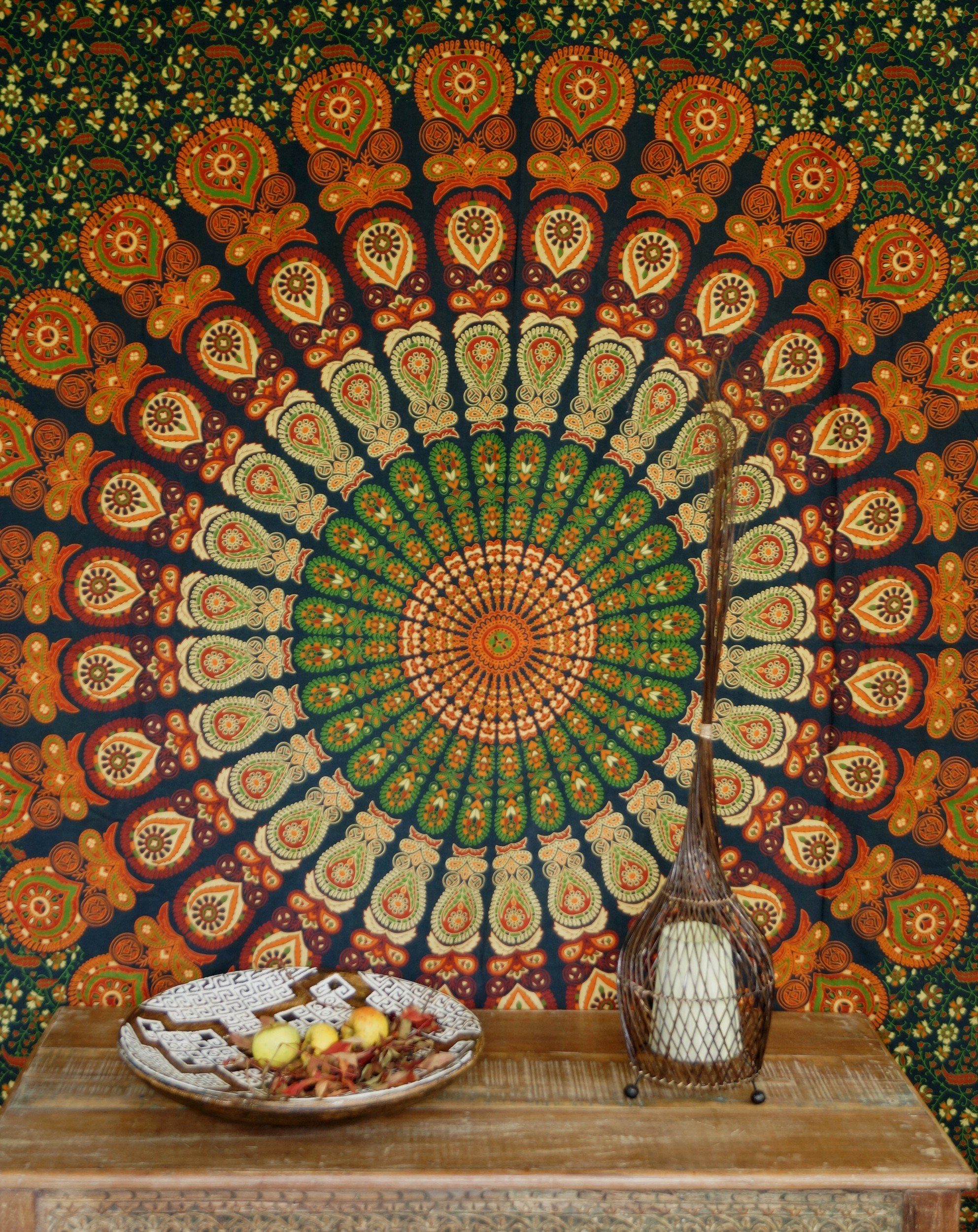 indische Guru-Shop Boho-Style Wandbehang, Tagesdecke Tagesdecke..,