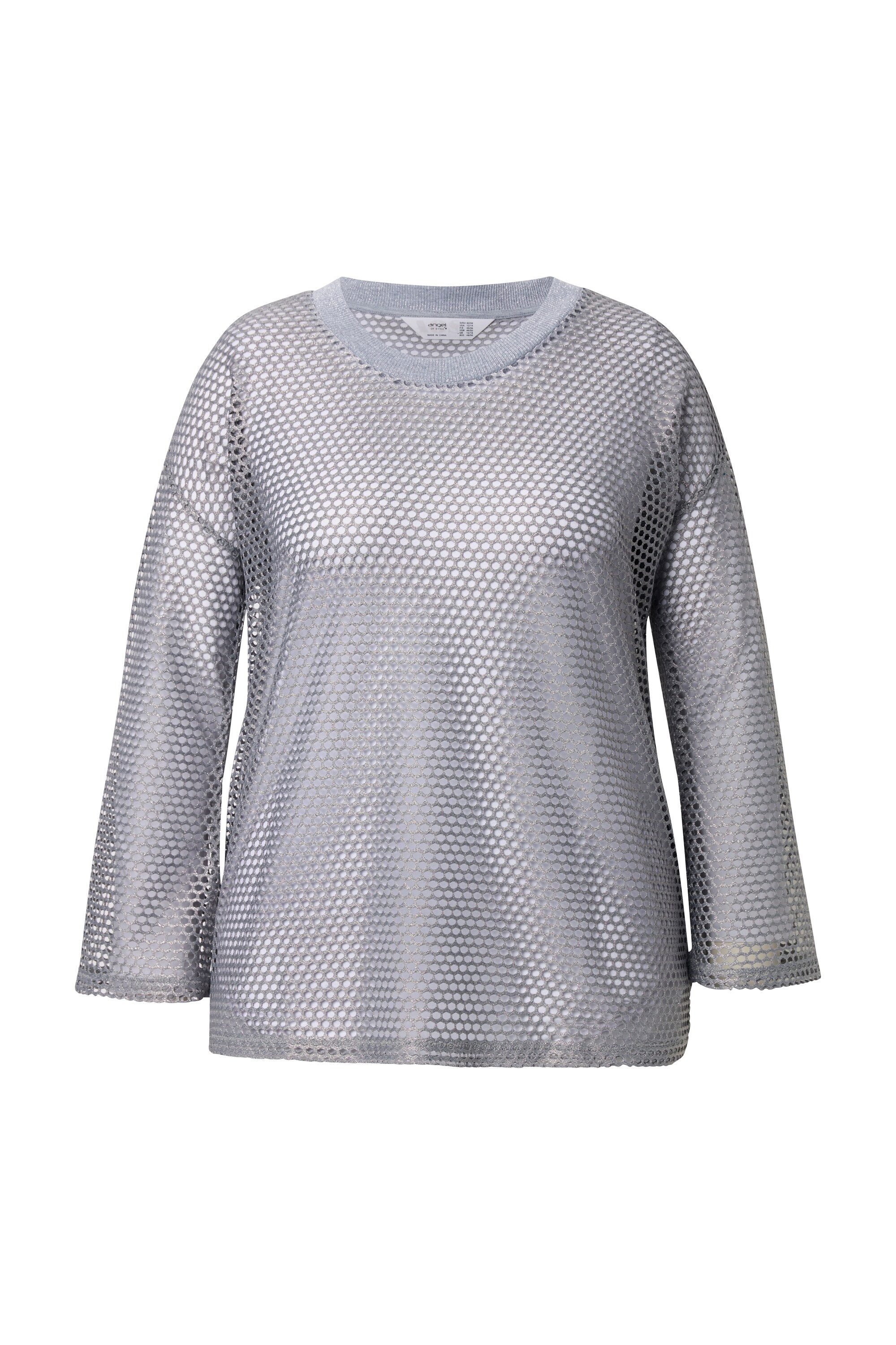 Angel of Style Strickpullover Pullover Lochstrick Metallic-Effekt