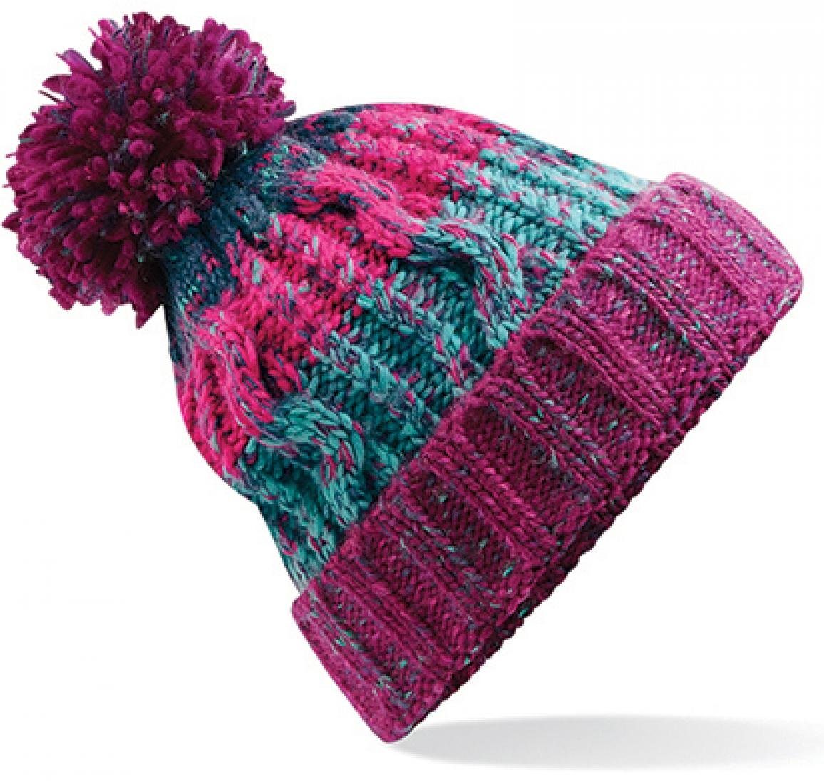Beechfield® Bommelmütze Corkscrew Pom Pom Beanie Wintermütze günstig online kaufen
