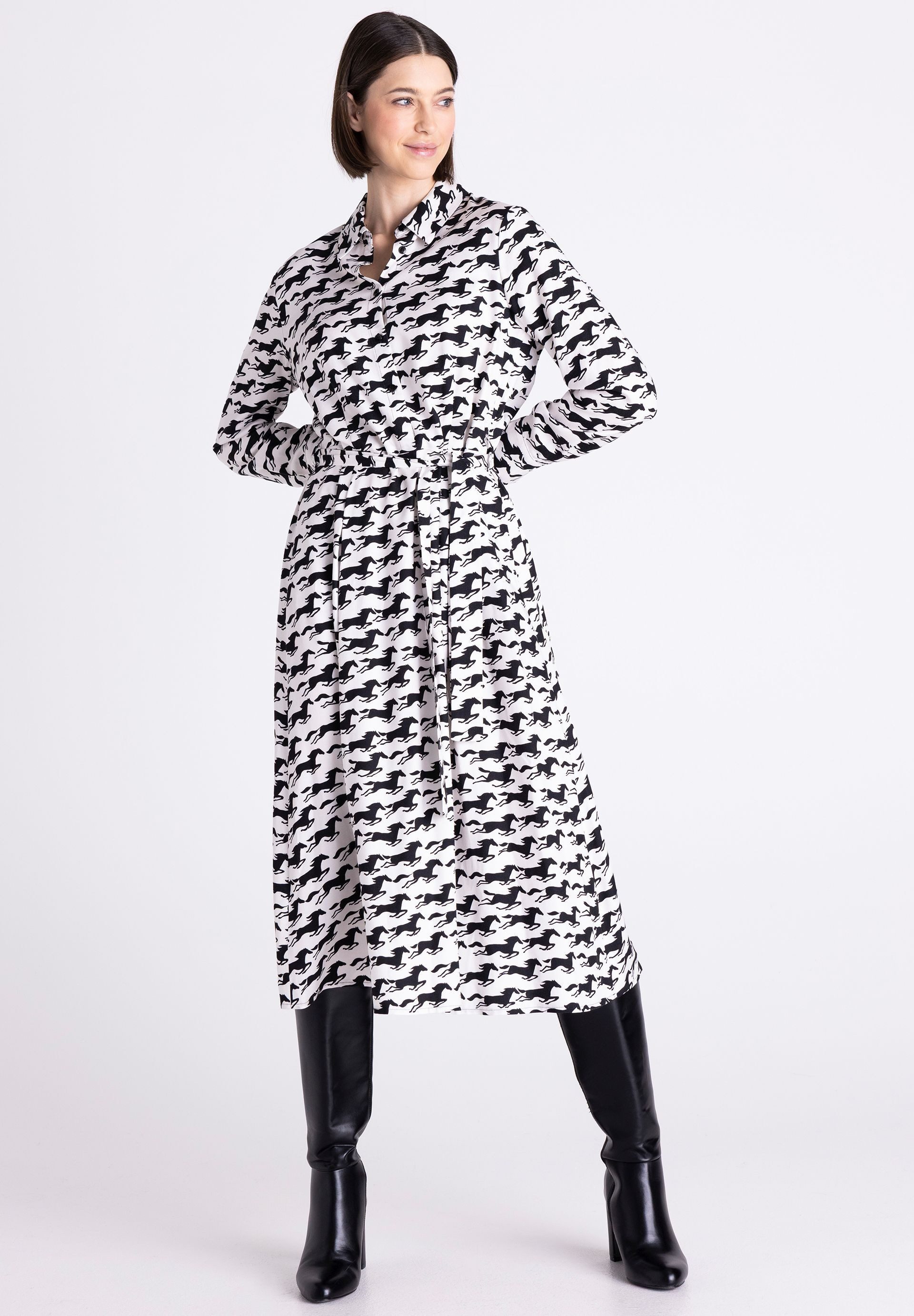TUZZI Hemdblusenkleid mit Bindegürtel