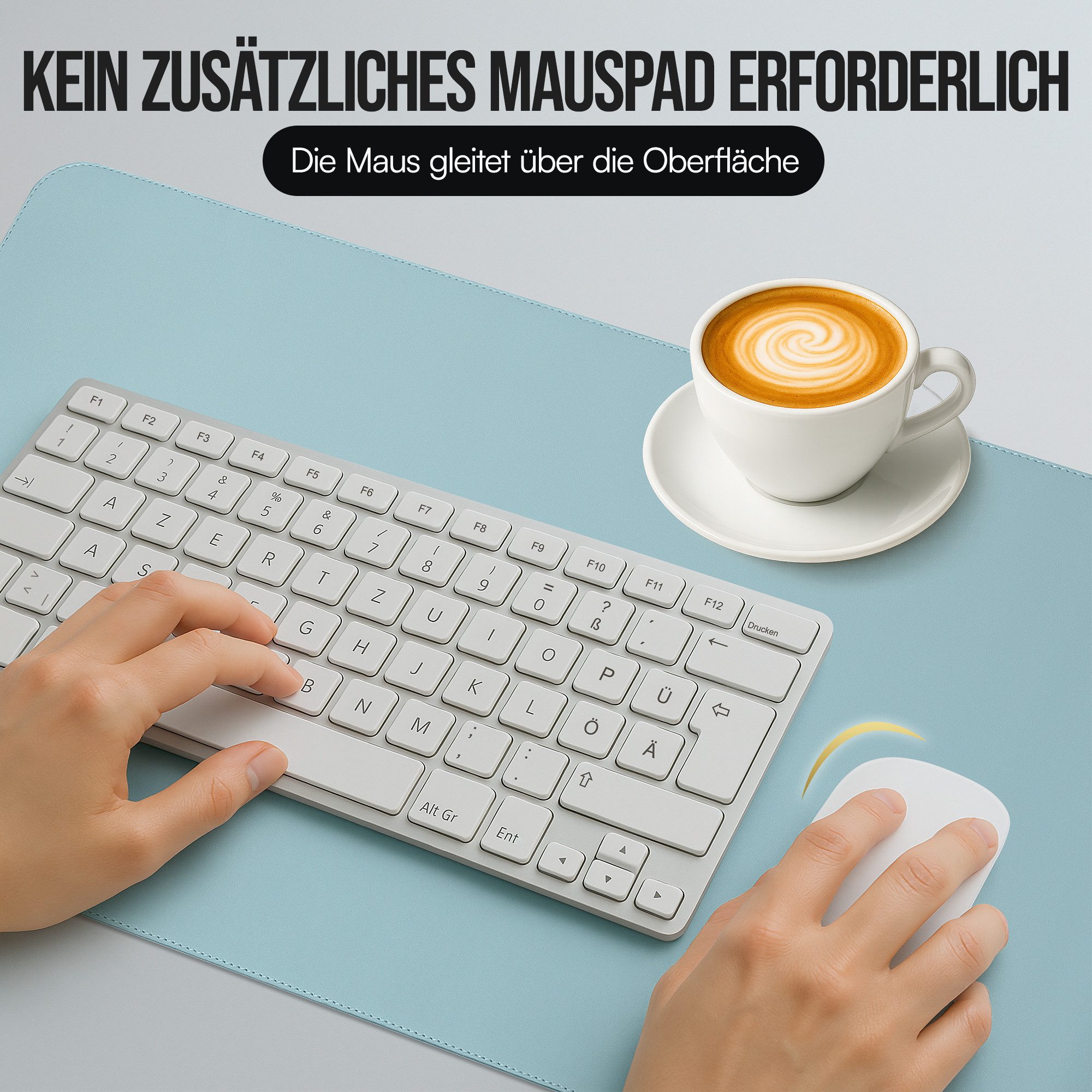 Midori Schreibtischunterlage, (Midori Schreibtischunterlage 60x35cm Mauspad Tischunterlage Hellblau)
