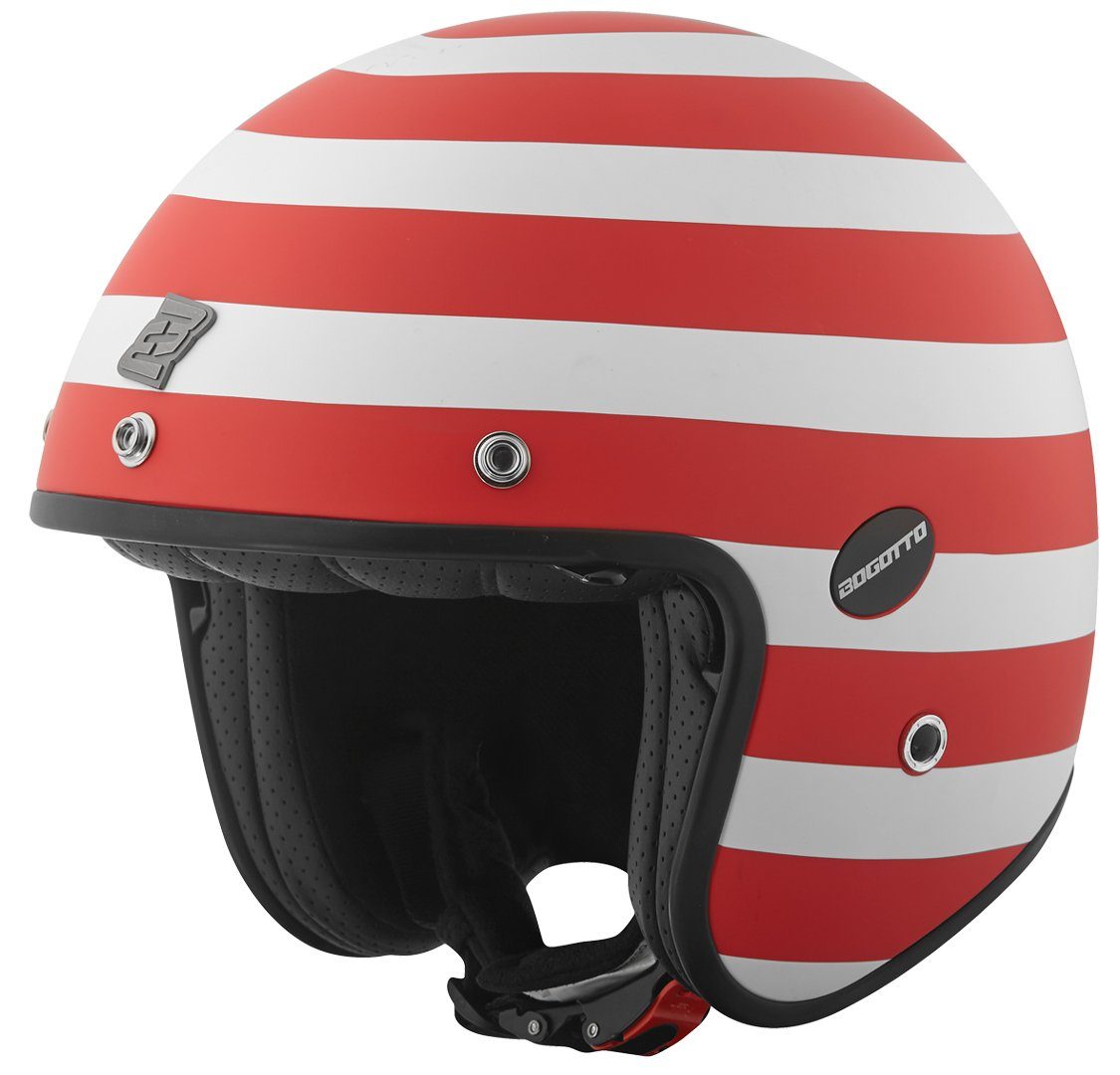 Bogotto Motorradhelm V587 Scacchi Carbon Jethelm, integriertes Sonnenvisier