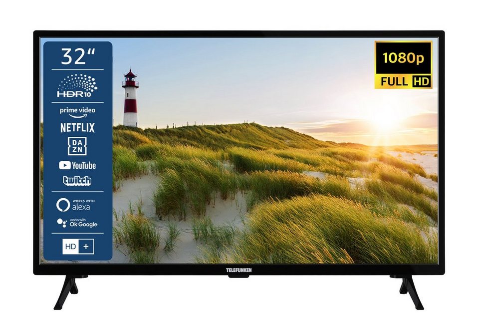 Telefunken XF32SN550S LCD-LED Fernseher (80 cm/32 Zoll, Full HD, Smart TV,  HDR, Triple-Tuner - 6 Monate HD+ gratis) | alle Fernseher