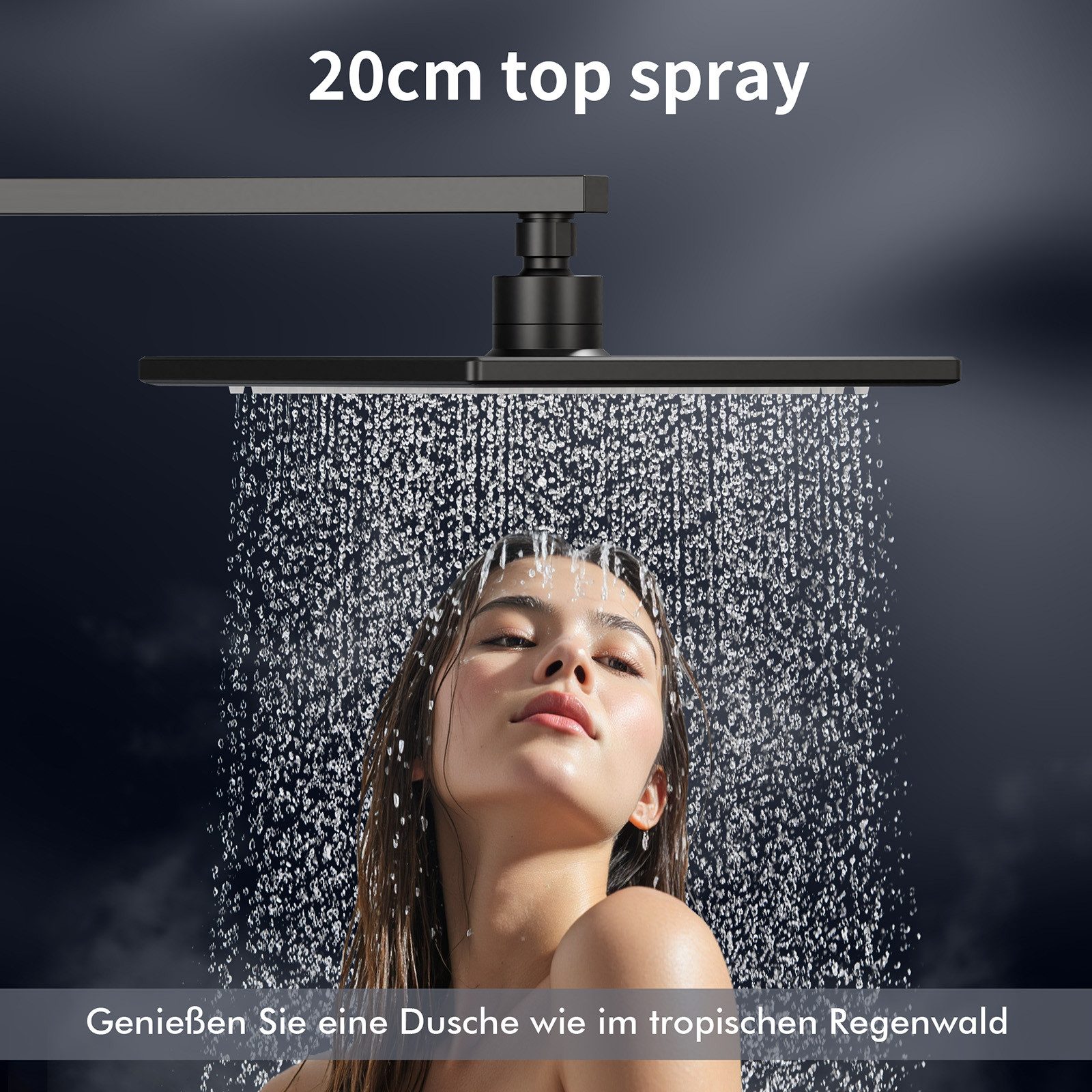 HOMELODY Duschsystem Regendusche Duschset ohne Armatur Ohne zusätzliches Bohren, 2 Strahlart(en), Regendusche Duschset mit Überkopfbrause Handbrause,Messing – Bild 4 von 5