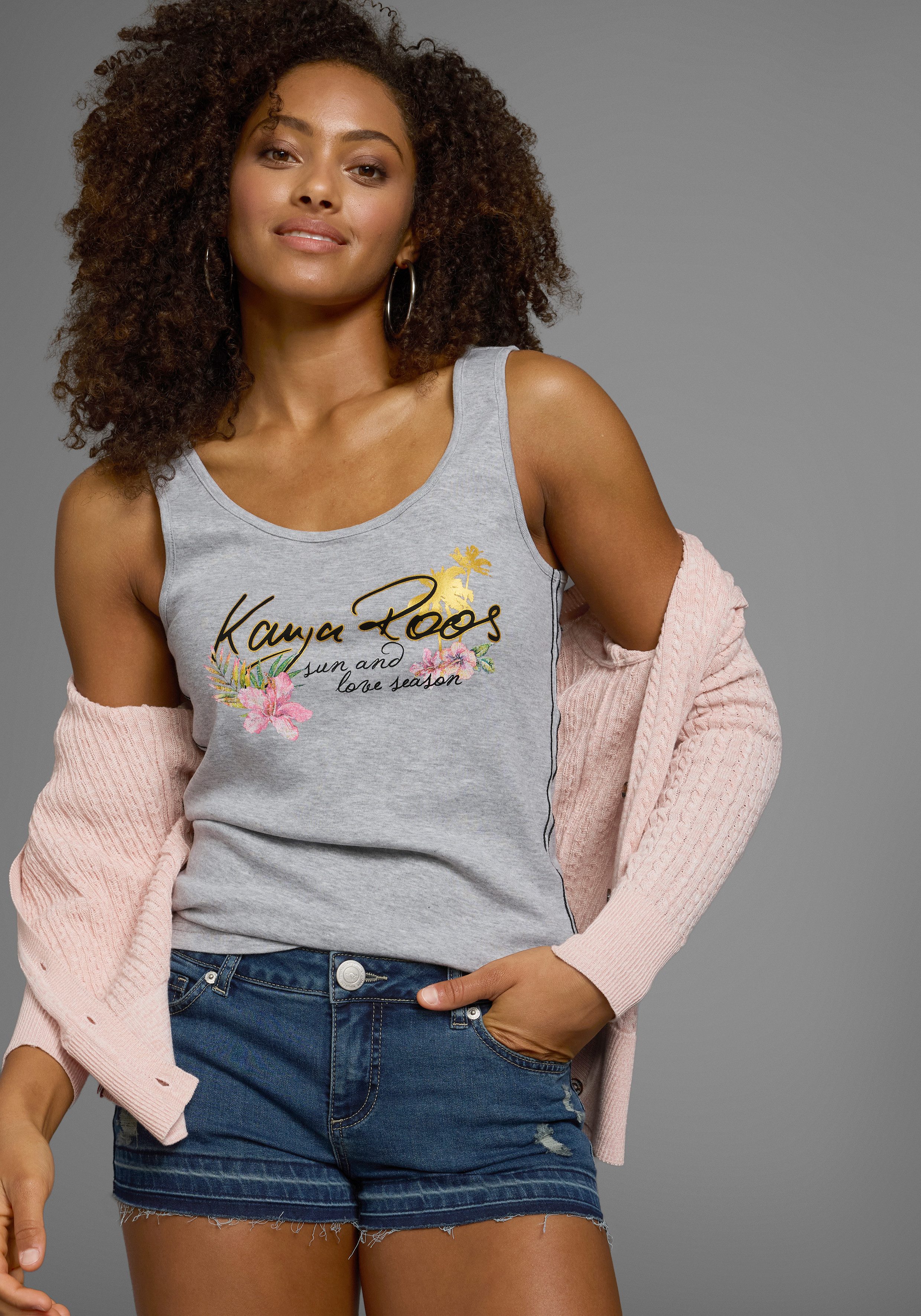 KangaROOS Tanktop mit femininem Frontdruck