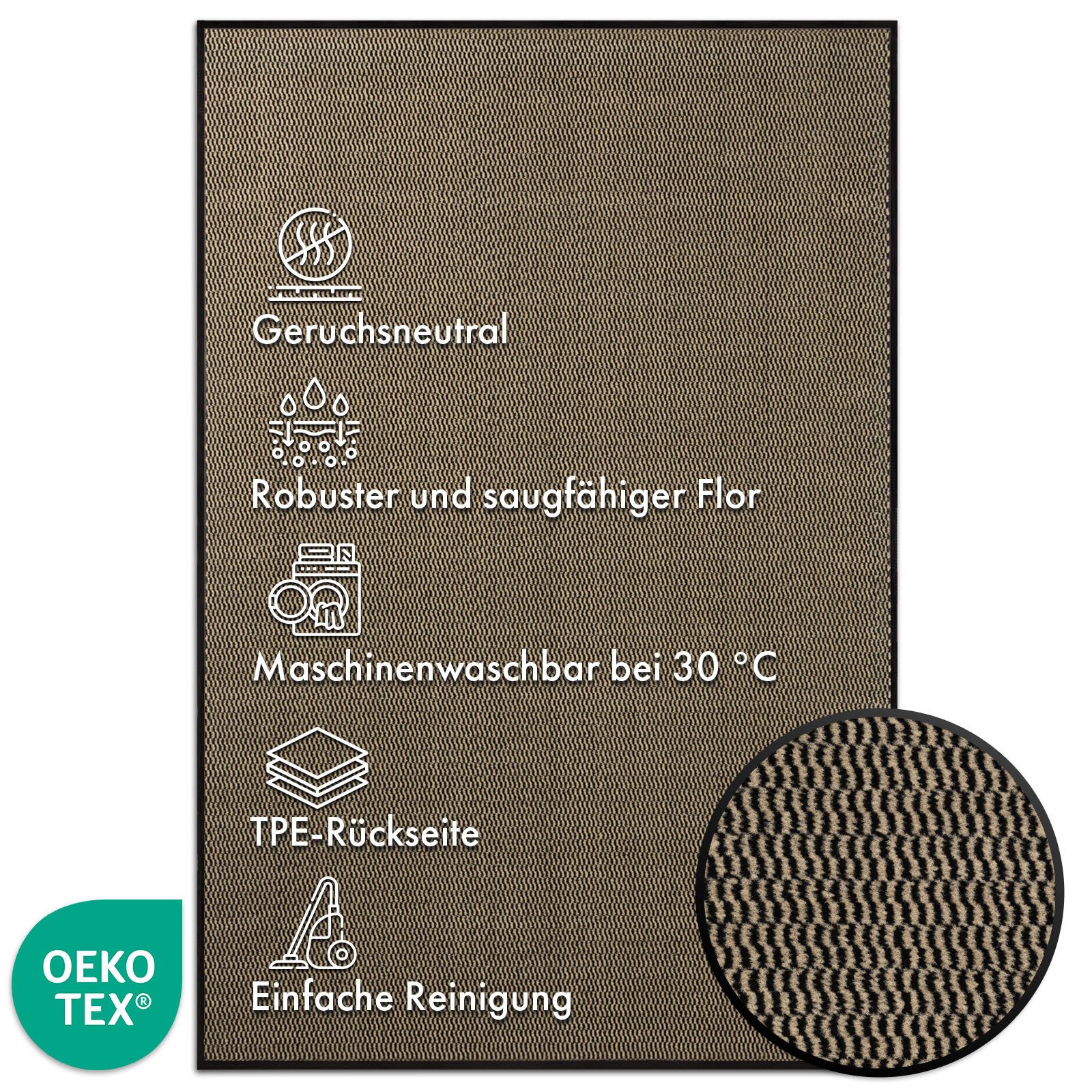 Floordirekt Fußmatte SKY Novo, enorm rutschfeste TPE-Rückseite, effektive Schmutzaufnahme, Rechteckig, Höhe: 7 mm, In- & Outdoor Schmutzfangmatte, saugstarker F – Bild 2 von 5