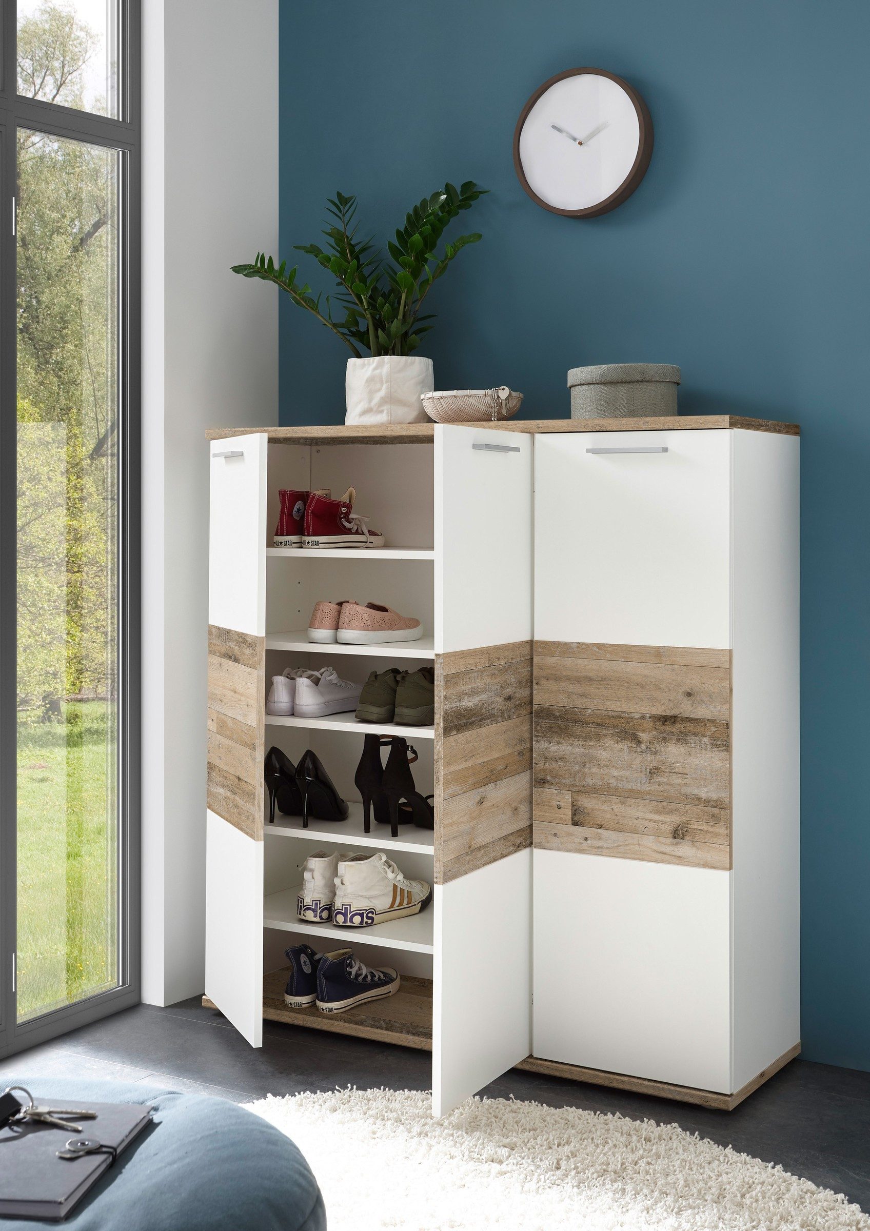 PREISBRECHER Schuhschrank Hugo 120 x 118 x 38 cm (B/H/T)