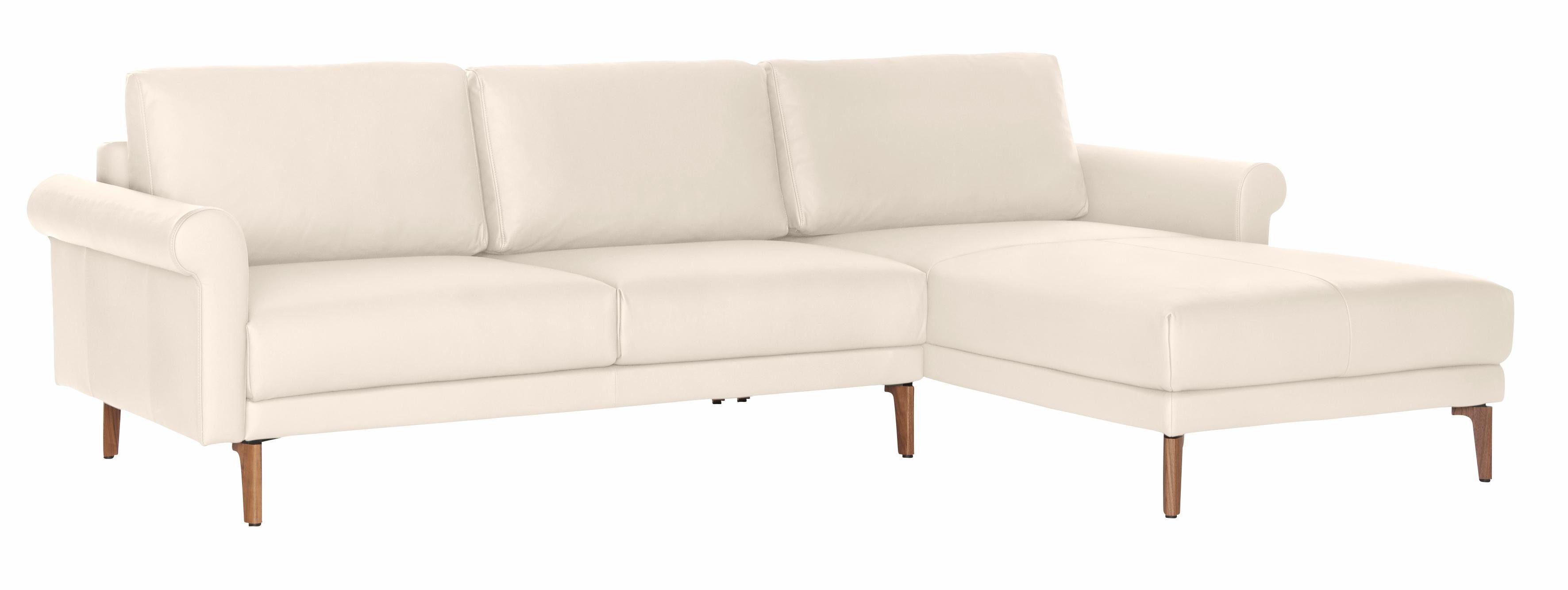 Creation BY ROLF BENZ Ecksofa CR.450, Designecksofa, L-Form, Armlehne Schnecke modern Landhaus, Breite 262 cm, Fuß Nussbaum